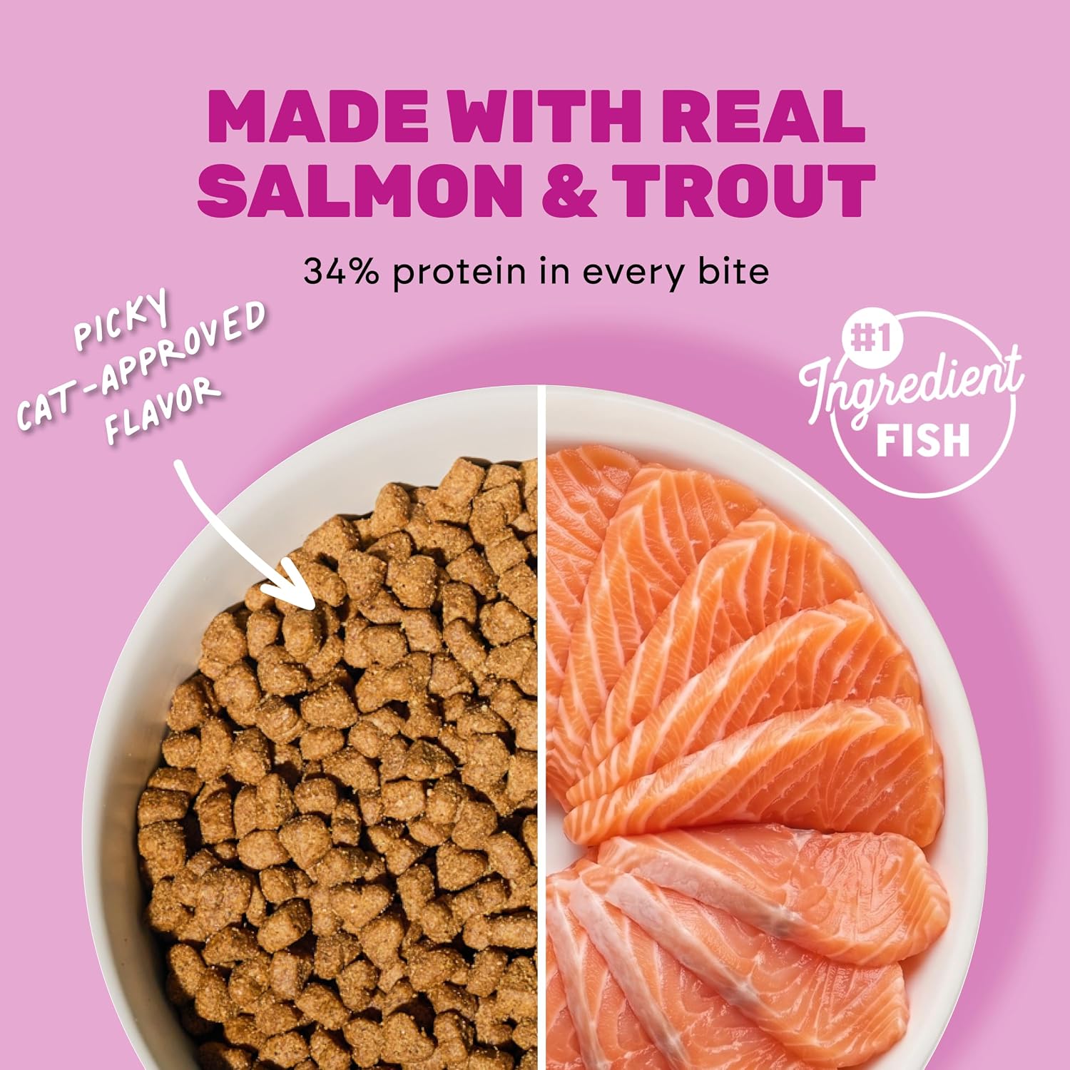 I and love and you Naked Essentials Dry Cat Food - Salmon + Trout - Grain Free, Real Meat, No Fillers, Prebiotics + Probiotics, 3.4lb Bag