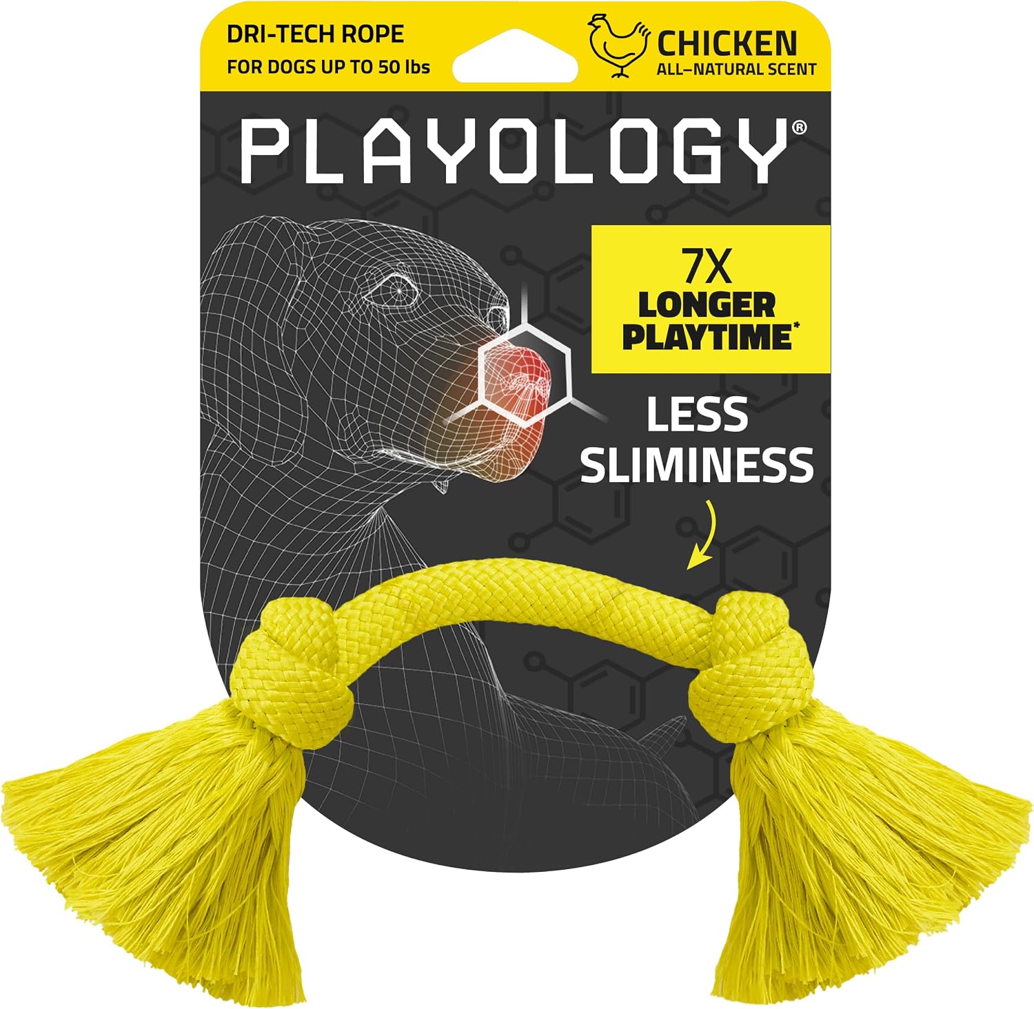 Playology Tug Rope Dog Toys for Large Breed Dogs - Jumbo, Beef Scent