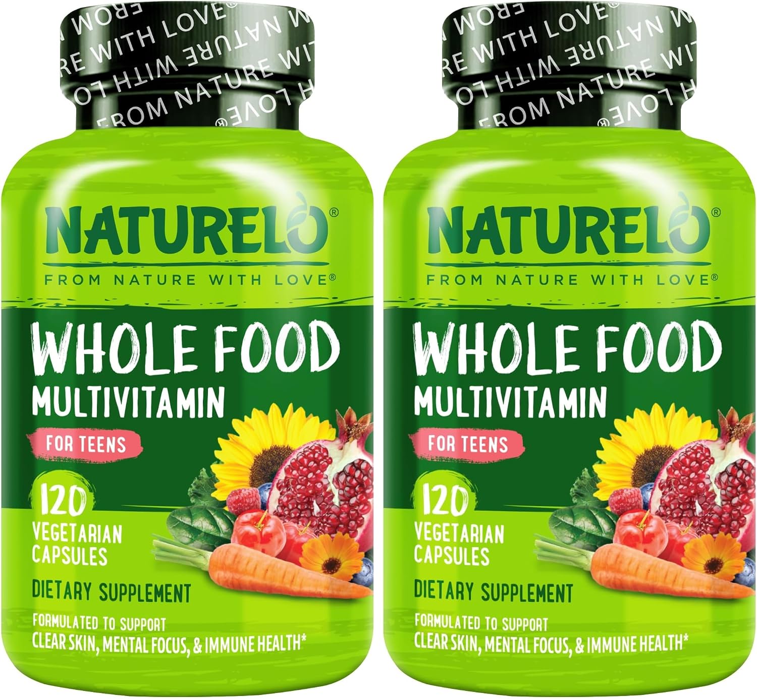 NATURELO Multivitamins for Teenage Girls/Boys, 120 Capsules