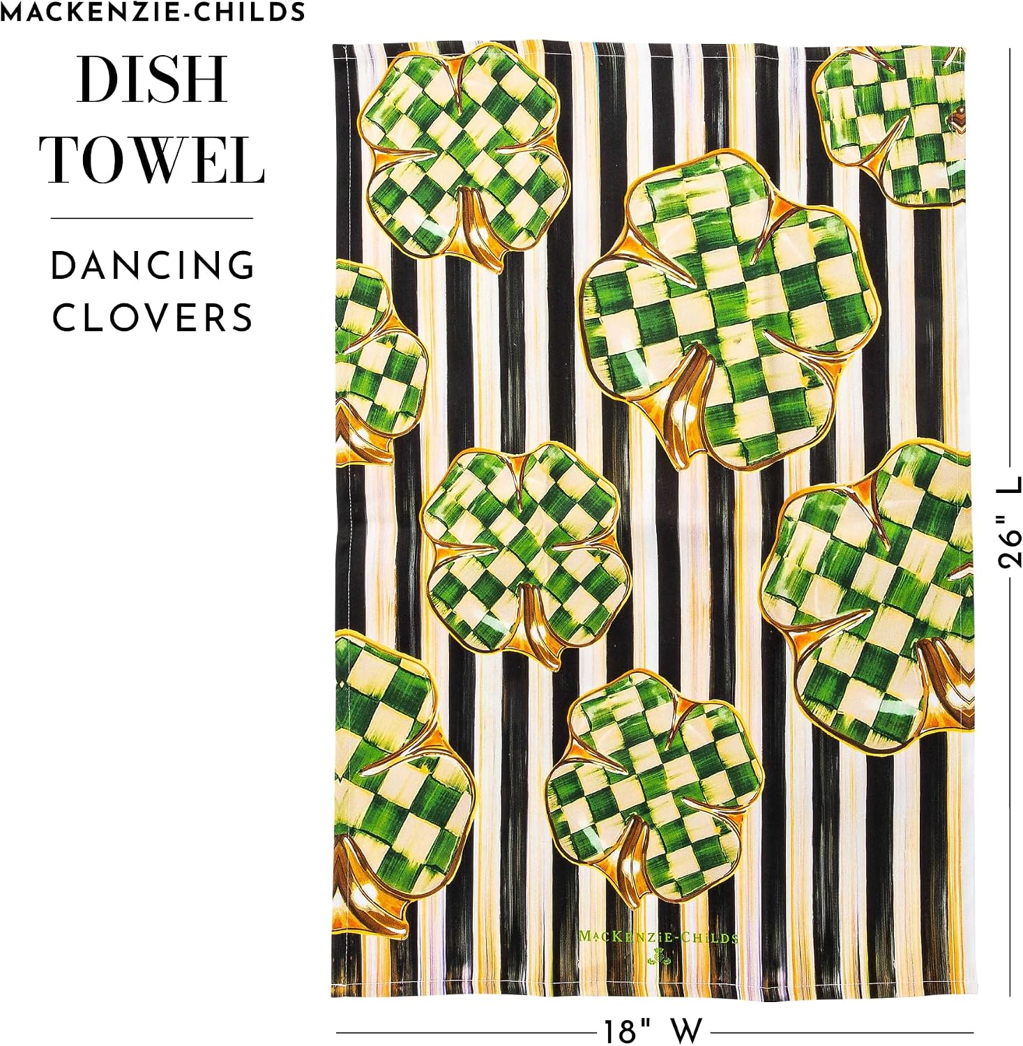 MACKENZIE-CHILDS Cotton Dish Towel, Hydrangea Tea Kettle