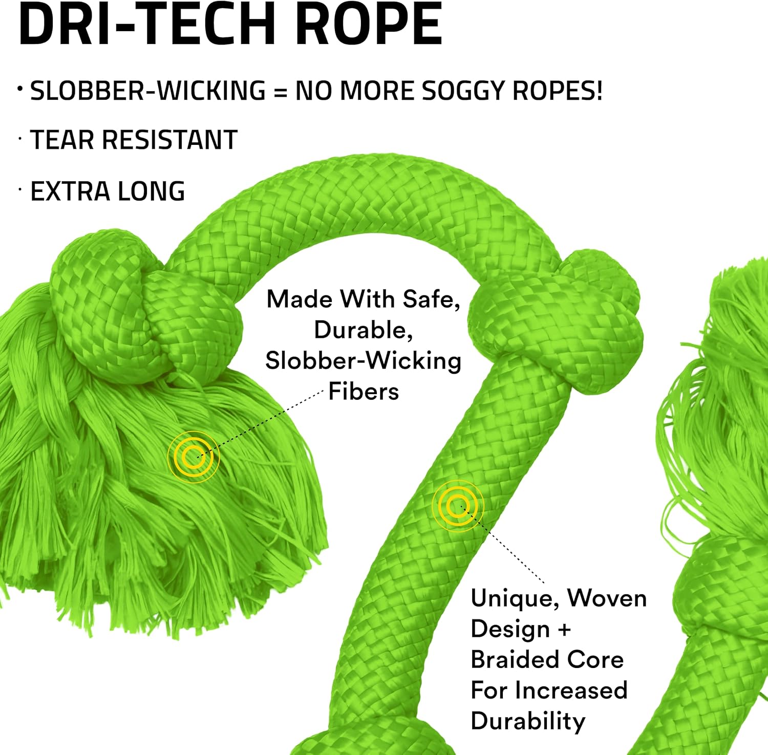 Playology Tug Rope Dog Toys for Large Breed Dogs - Jumbo, Beef Scent