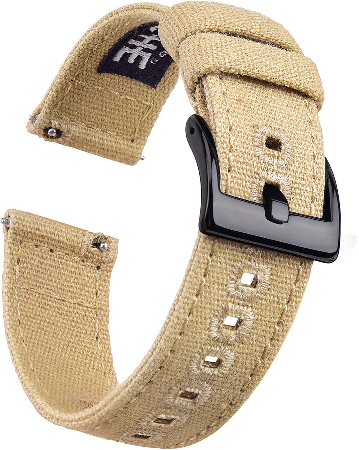 Ritche Christmas Gift Canvas Vintage Quick Release Watch Band 18mm 20mm 22mm 24mm Replacement Watch Straps for Men Women, White Elephant Gifts, Stocking Stuffers for Men, Father's Day gifts