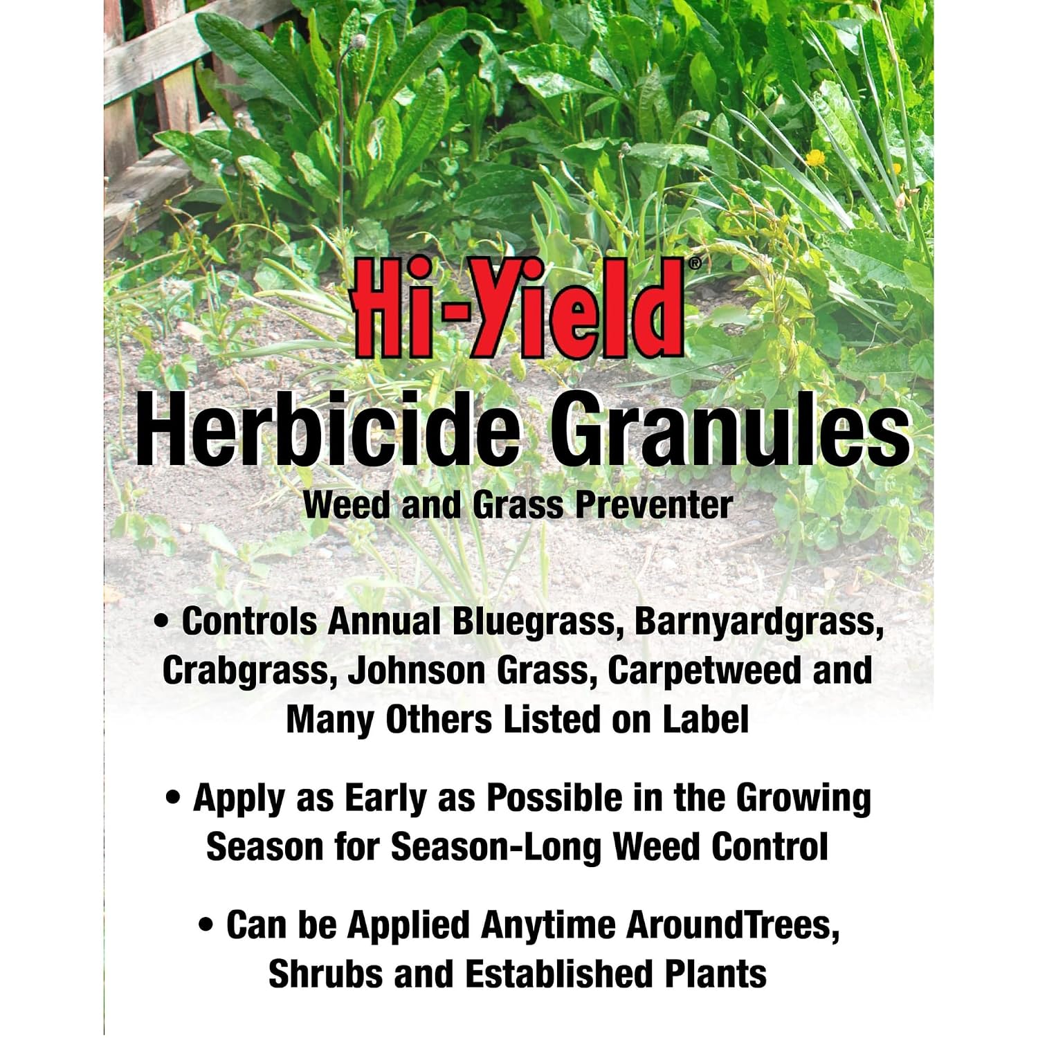Hi-Yield (22742) Herbicide Granules Weed and Grass Preventer, 4 lbs | Pendimethalin pre-emergent granules - Weed & grass preventer for smaller turf & ornamental areas - Lawn owners
