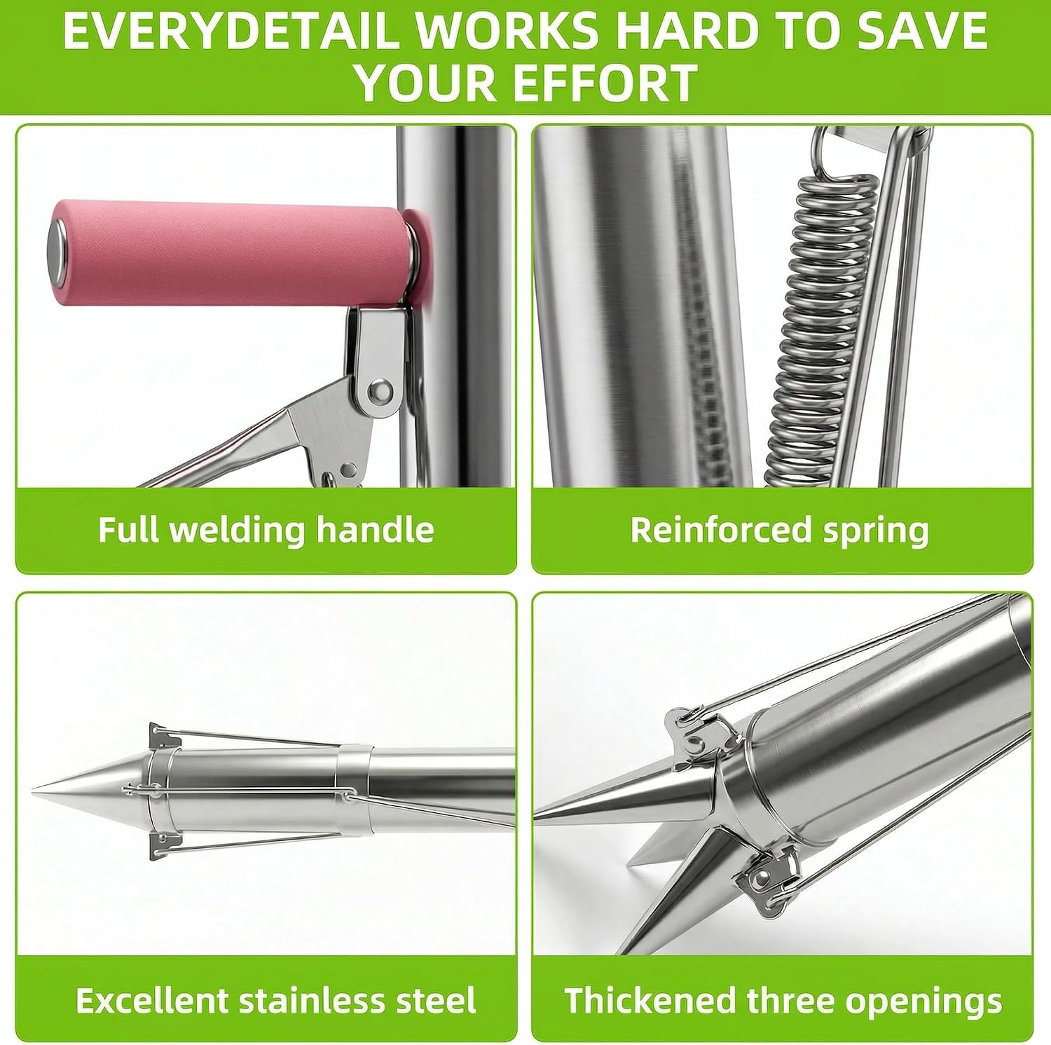 Long Handled Bulb Planter Tools and Vegetable Seedling Tool Manual Plant Transplanter Bulb Planter