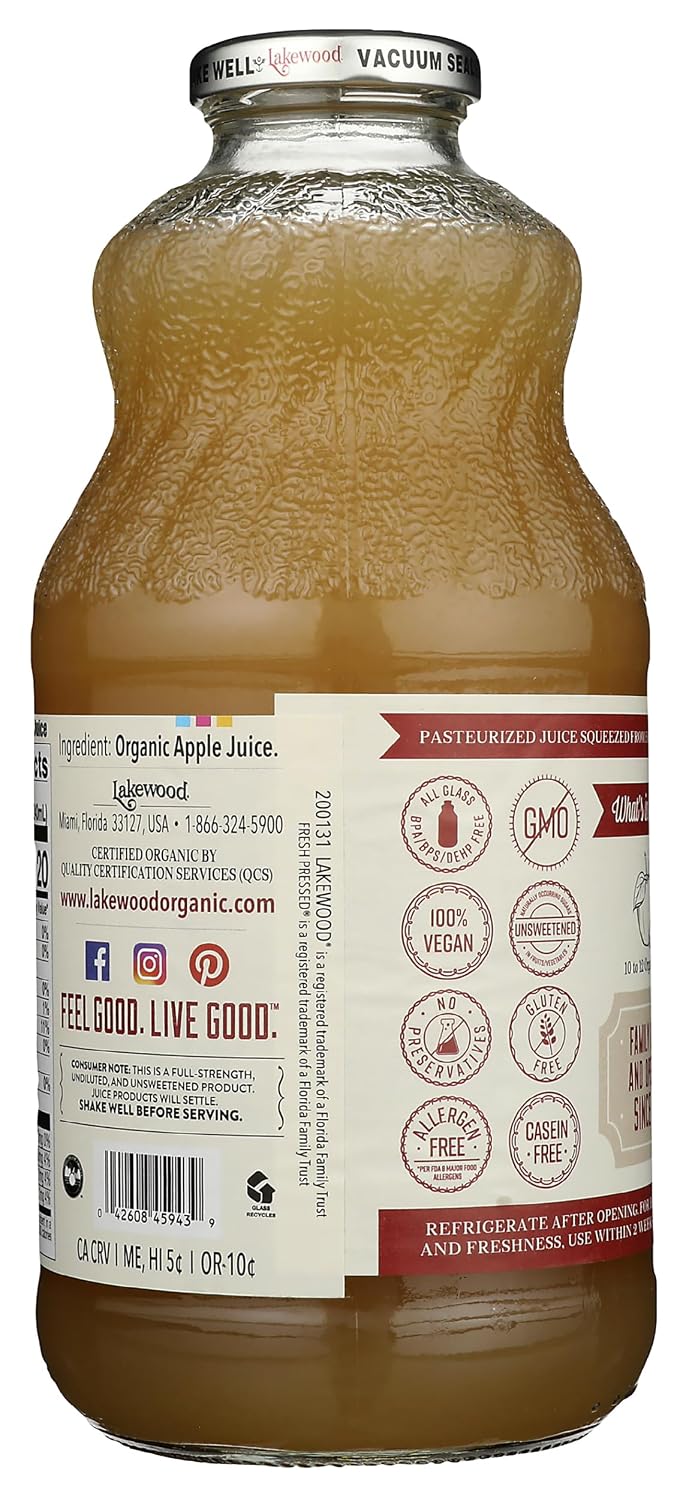 Lakewood, Organic Pure Apple Juice, 32 oz