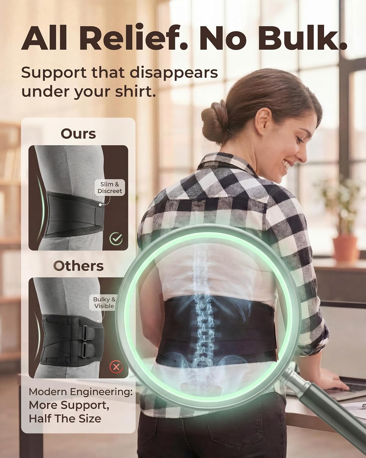 Sparthos Back Brace for Women & Men, Sciatica, Lower Back Pain - Black-L | Herniated Disc & Scoliosis Pain Relief, Adjustable Back Support Belt, Lumbar Pad, Breathable Mesh for Work & Heavy Lifting
