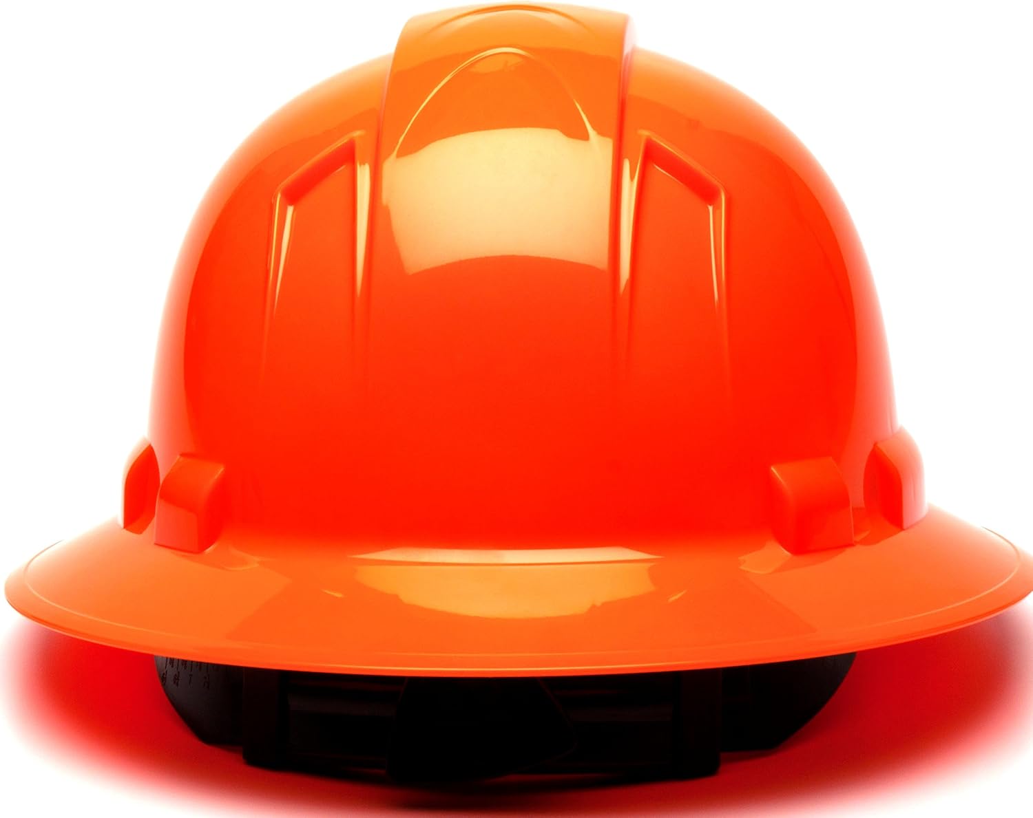 Pyramex Ridgeline Full Brim Hard Hat 4 Point Ratchet White | Full-brim sun & rain protection, HDPE shell, Ratchet suspension, Construction & utility, ANSI Z89.1 Type I Class C/G/E