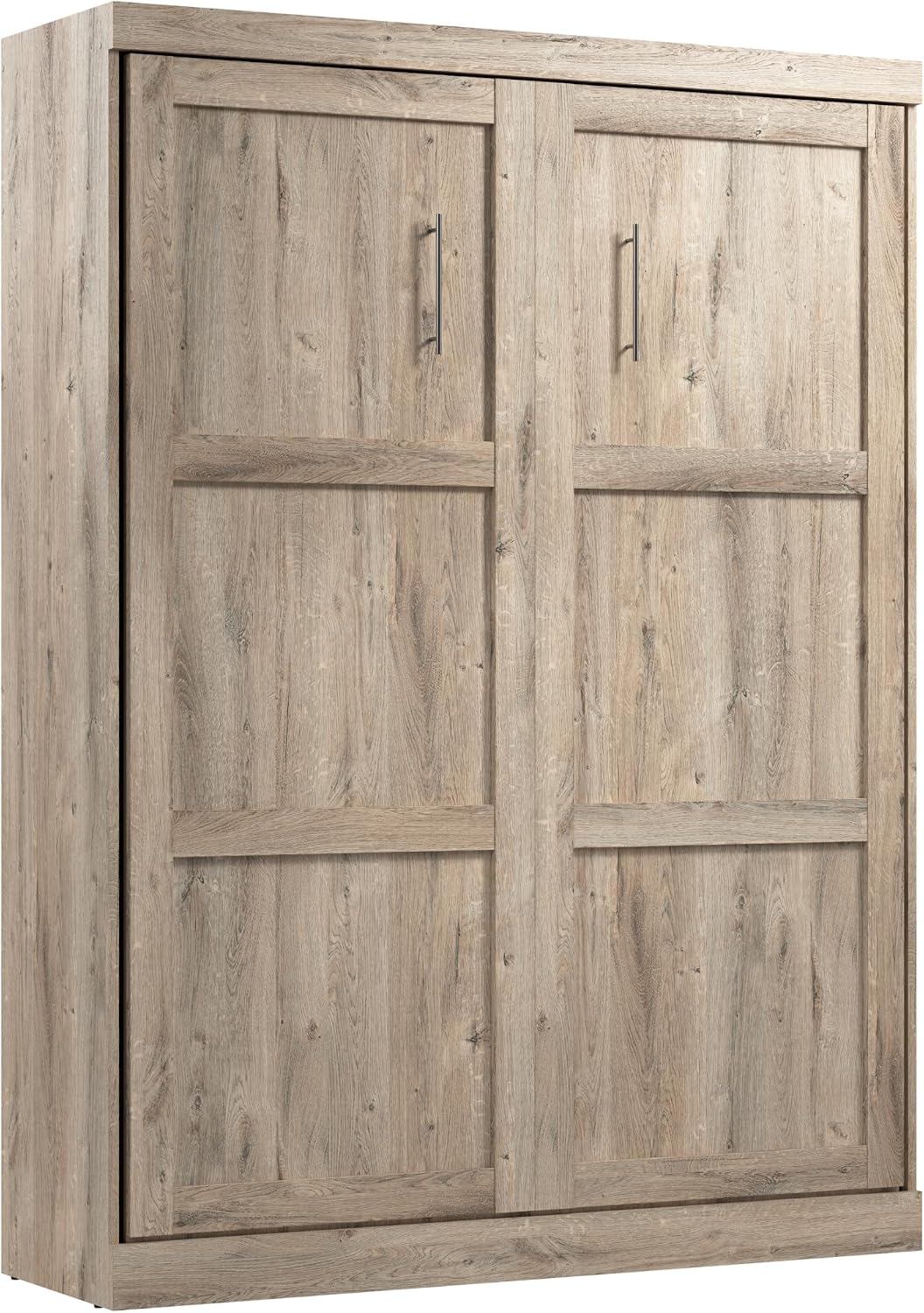 Bestar Pur Queen Murphy Bed, 65-inch Space-Saving Sleeping Arrangement for Multipurpose Area, Bedroom, Guest Room, or Living Room | Dual piston mechanism; for guest room or multipurpose space; Shaker-inspired trim with metal handles