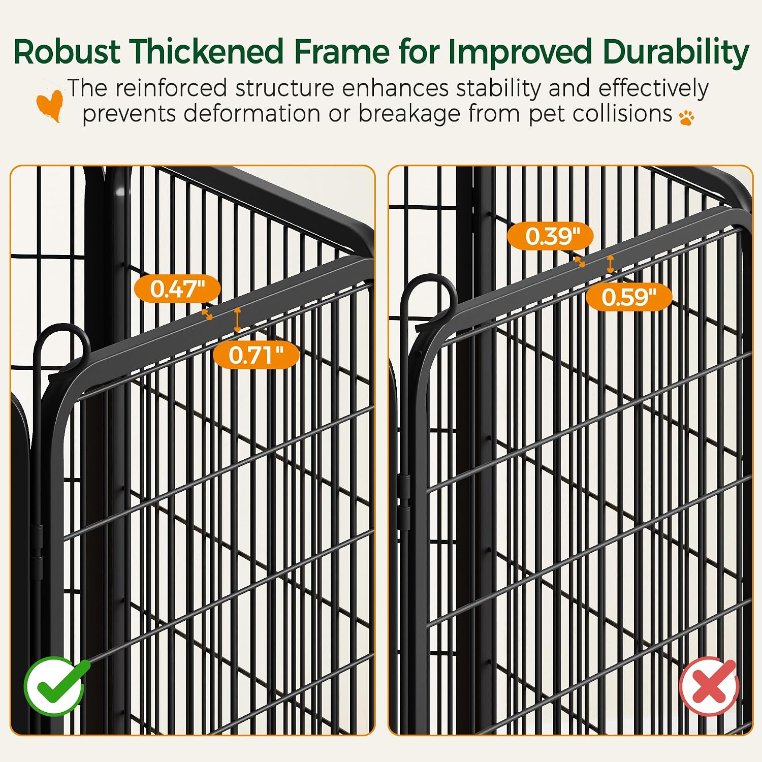 Yaheetech Dog Playpen 24in 16 Panels Pet Fence for Indoor Yard RV Camping | Easy Setup, Heavy Duty Rustproof Frame with Secure Latch Door, DIY Layouts,Foldable Storage, for Puppies & Small Dogs