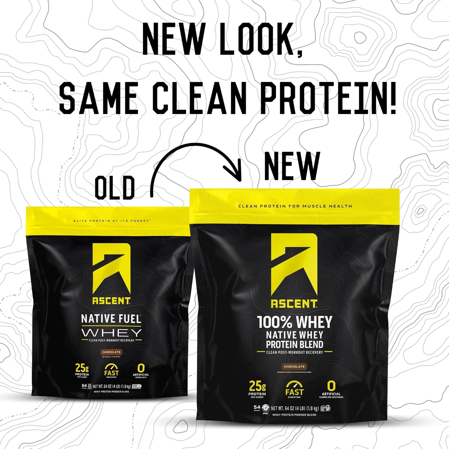 Ascent 100% Whey Protein Powder - Post Workout Whey Protein Isolate, Zero Artificial Flavors & Sweeteners, Gluten Free, 5.5g BCAA, 2.6g Leucine, Unflavored 2 lb