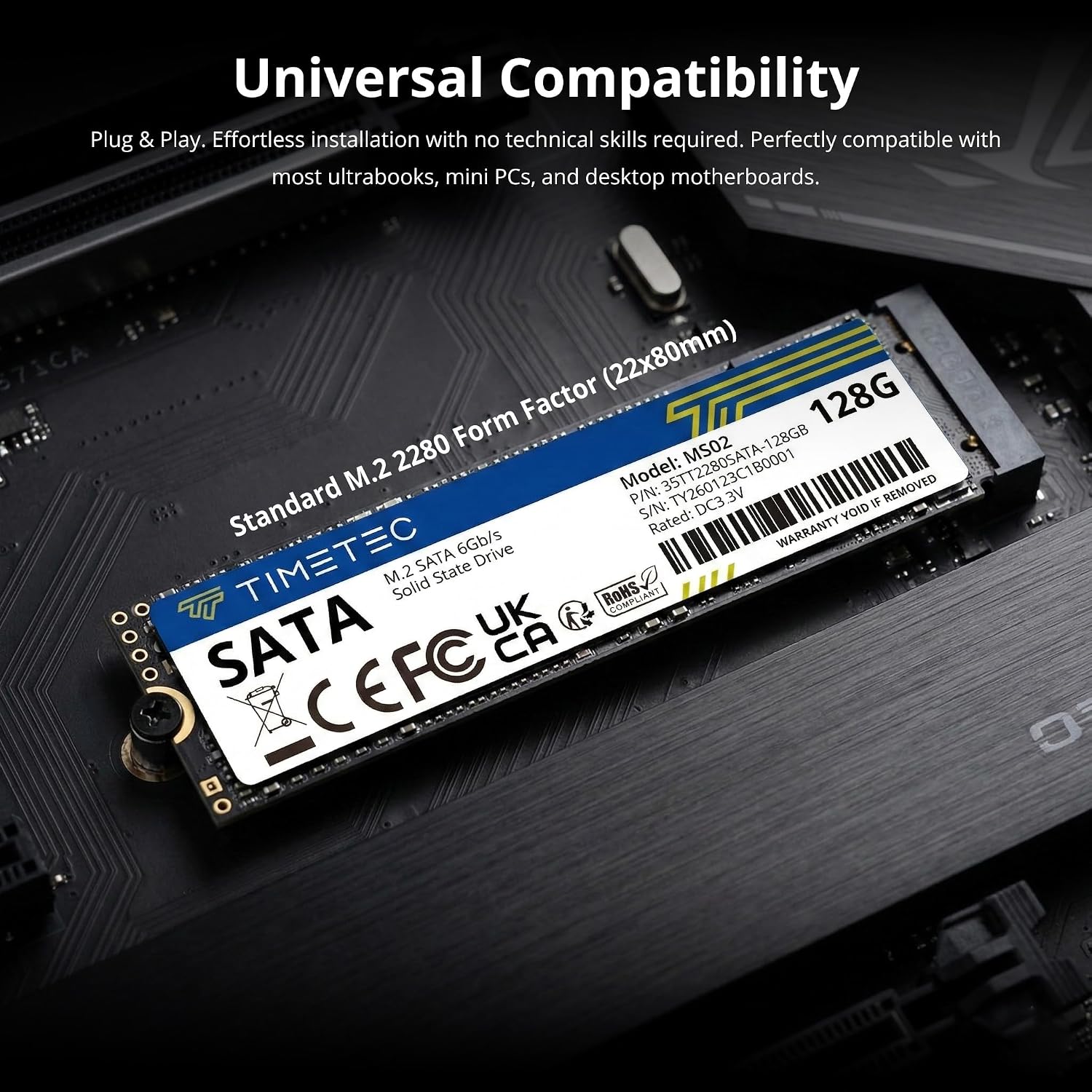 Timetec 1TB SSD 3D NAND SATA III 6Gb/s M.2 2280 NGFF 512TBW Read Speed Up to 550MB/s SLC Cache Performance Boost Internal Solid State Drive for PC