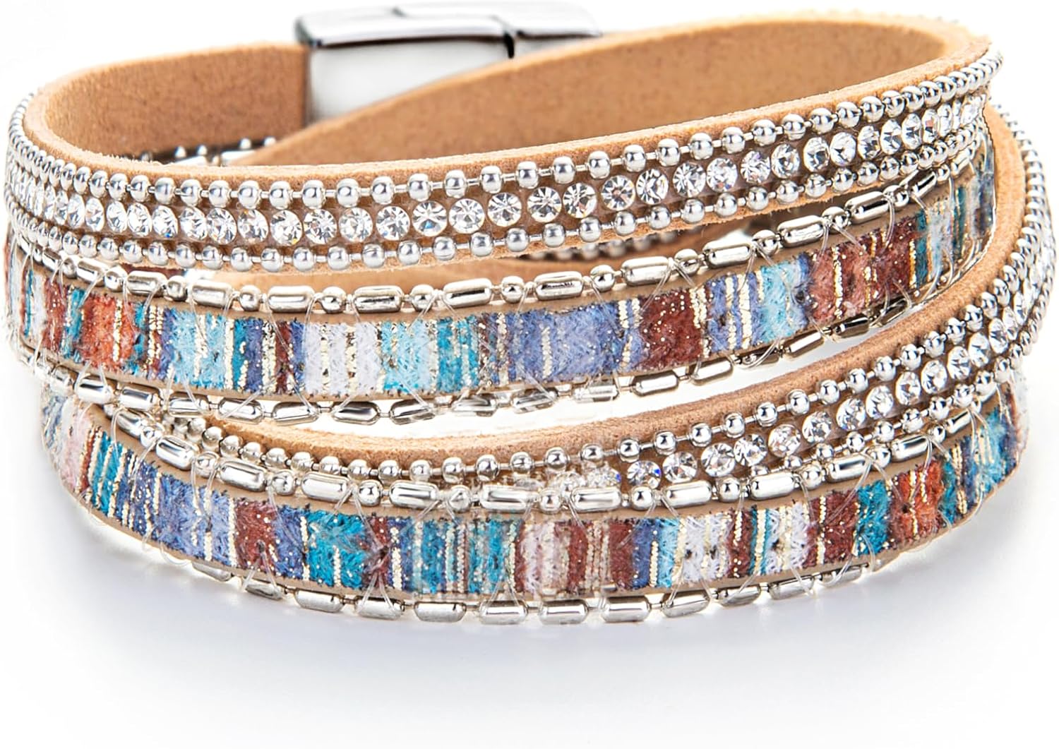 Fesciory Leather Wrap Bracelets for Women, Boho Western Layered Jewelry