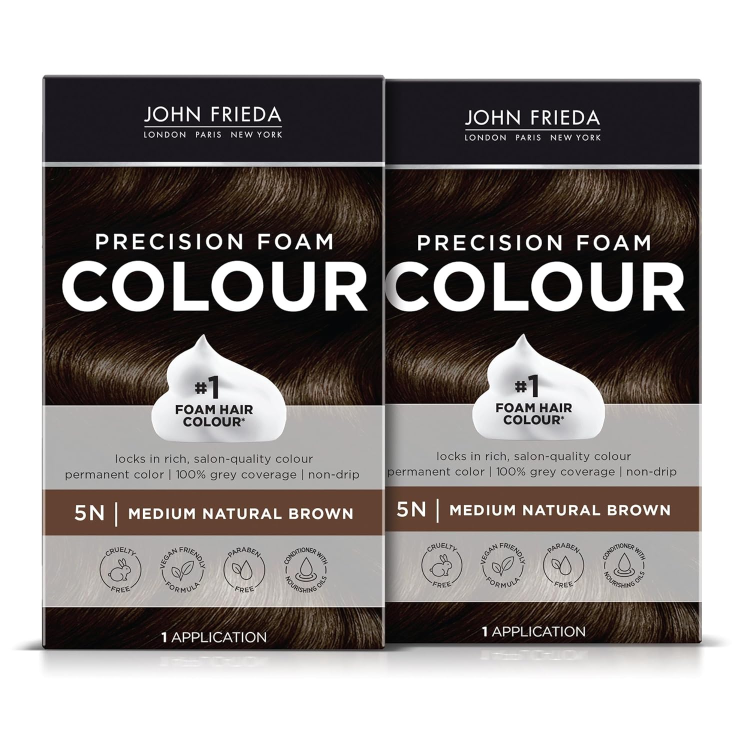 John Frieda Precision Foam Colour Light Natural Blonde 9N, 1 Application | Full Gray Coverage, Anti-Fade Color, Light Blonde Tone, Deep Saturation, Easy Foam Application