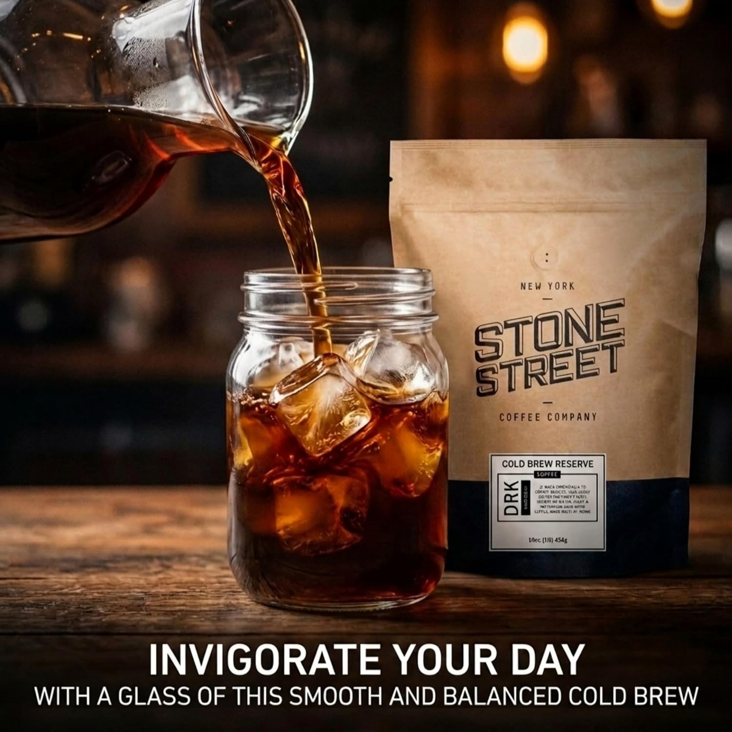 Stone Street Colombian Cold Brew Ground Coffee, Dark Roast, 2 Lb