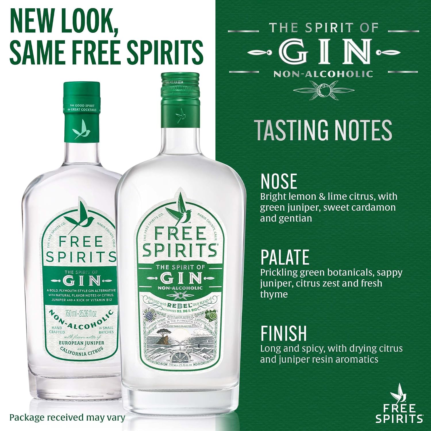 Free Spirits Zero Proof Gin Alternative, Whiskey Style Spirit, 750 mL