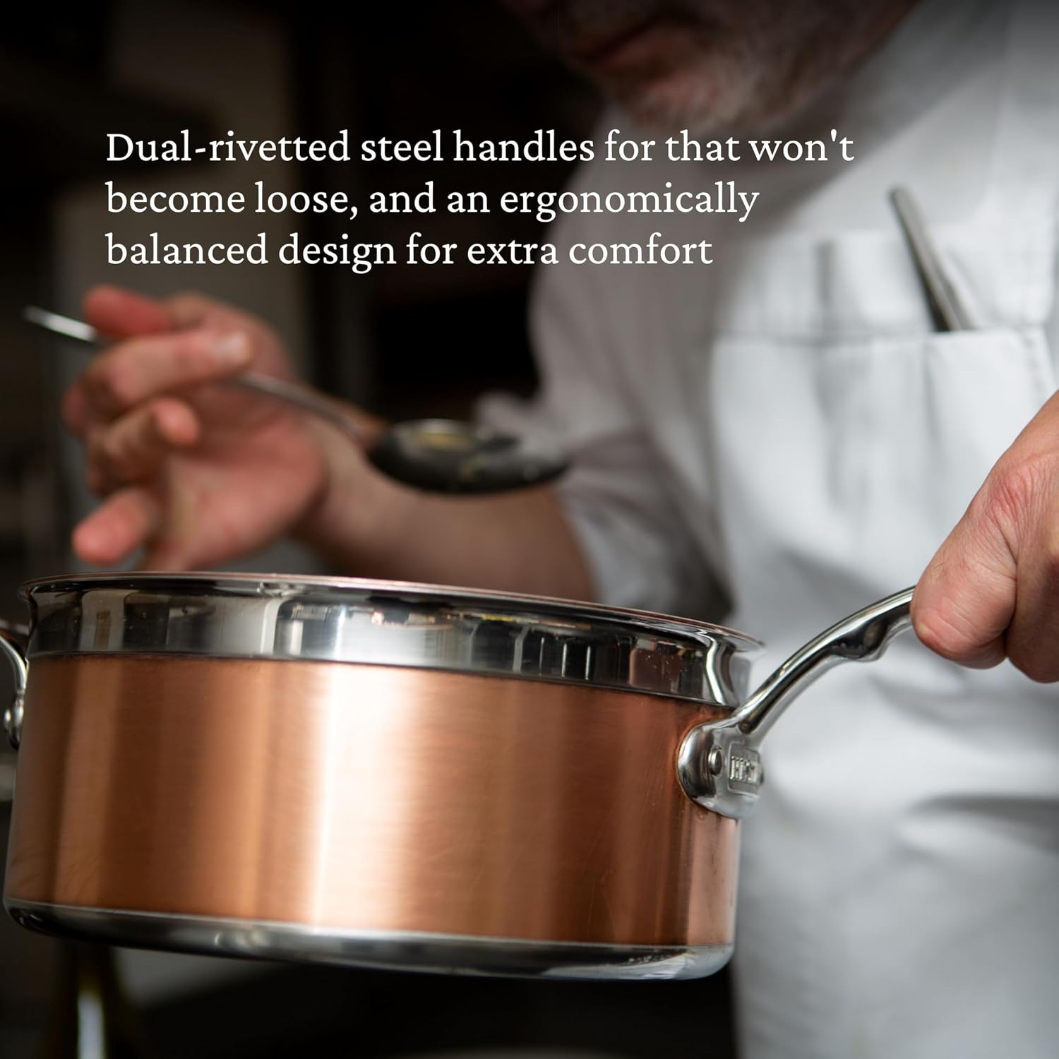 Hestan - CopperBond Collection - 100% Pure Copper Frying Pan, Induction Cooktop Compatible, 8.5-Inch