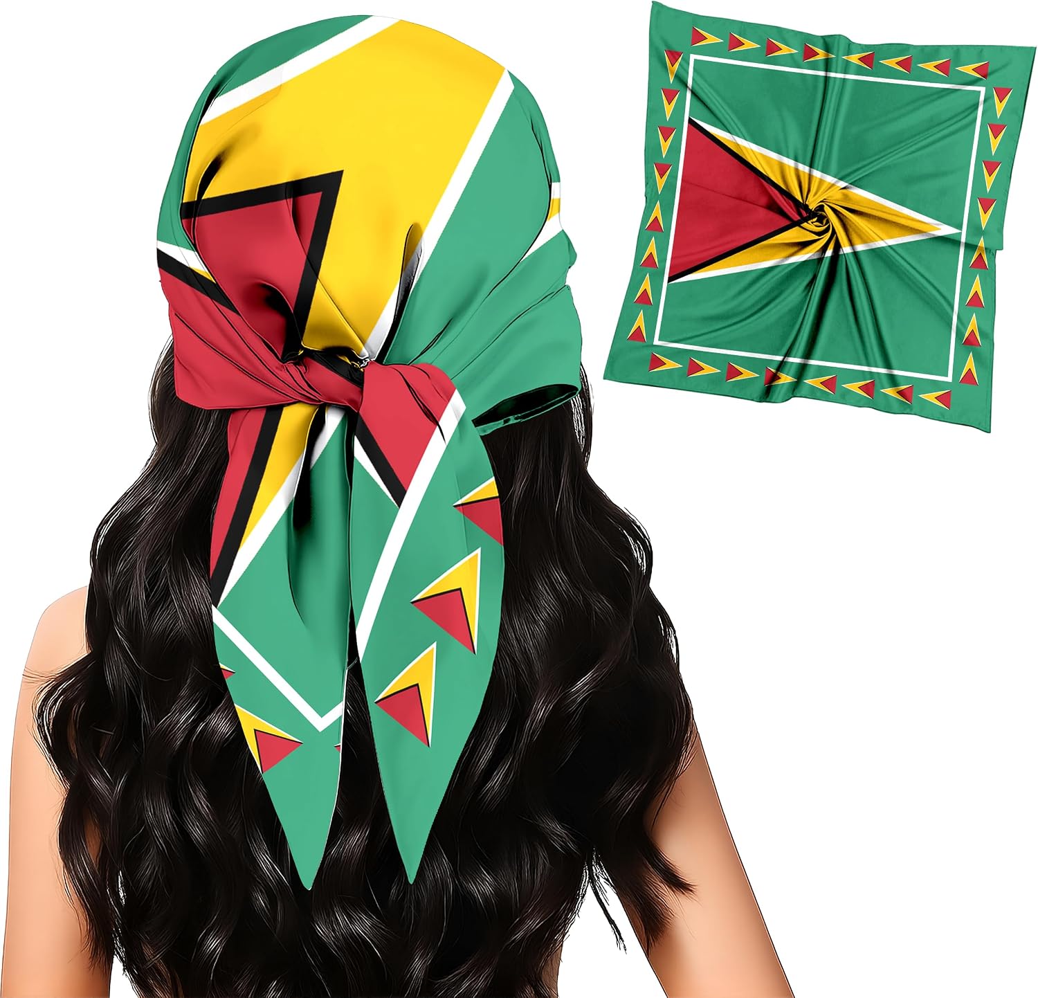 Fashion Bandana Women,Flag Silk Scarf,27.5x27.5 Large Square bandanas,Satin Hair for Sleeping,Travel,for Gift