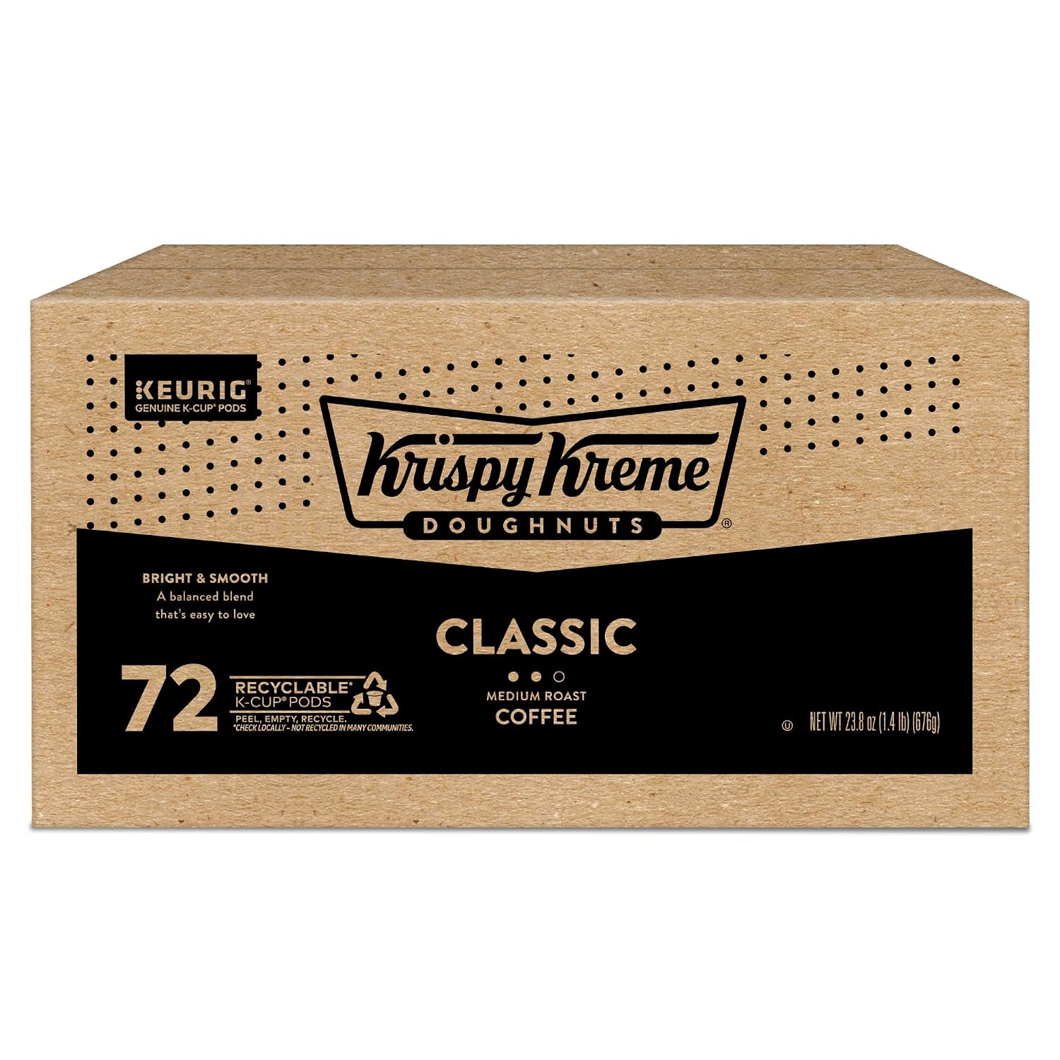 Krispy Kreme Classic Coffee, Keurig Single Serve K-Cup Pods, Medium Roast, 96 Count