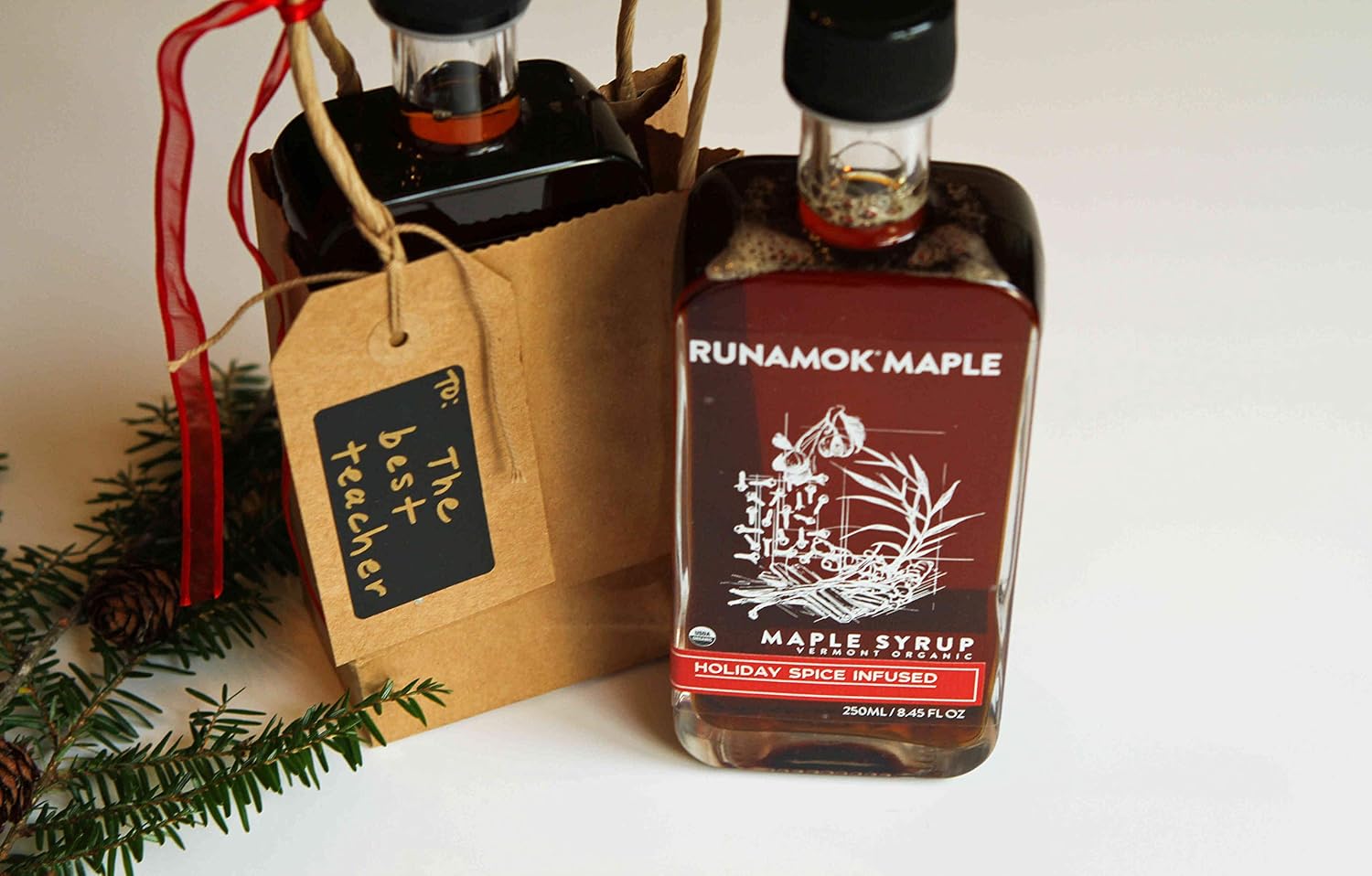 Runamok Maple Cinnamon-Vanilla Infused Maple Syrup - Authentic & Real Vermont Maple Syrup | Gluten Free & Natural Sweetener | Breakfast, Coffee, Pancakes Maple Syrup | 8.45 Fl Oz (250mL)