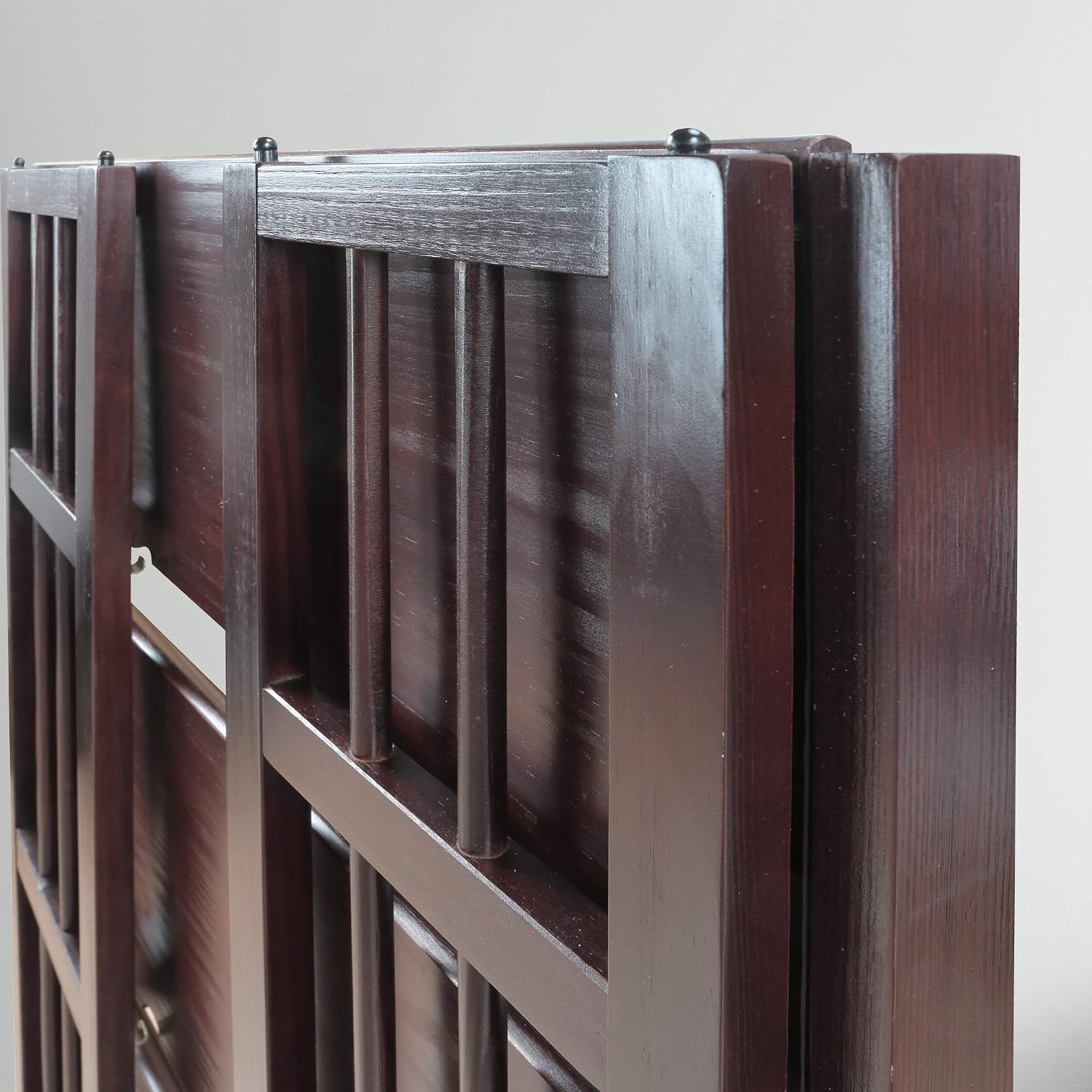 Casual Home 3-Shelf Folding Stackable Bookcase (27.5" Wide)-Walnut