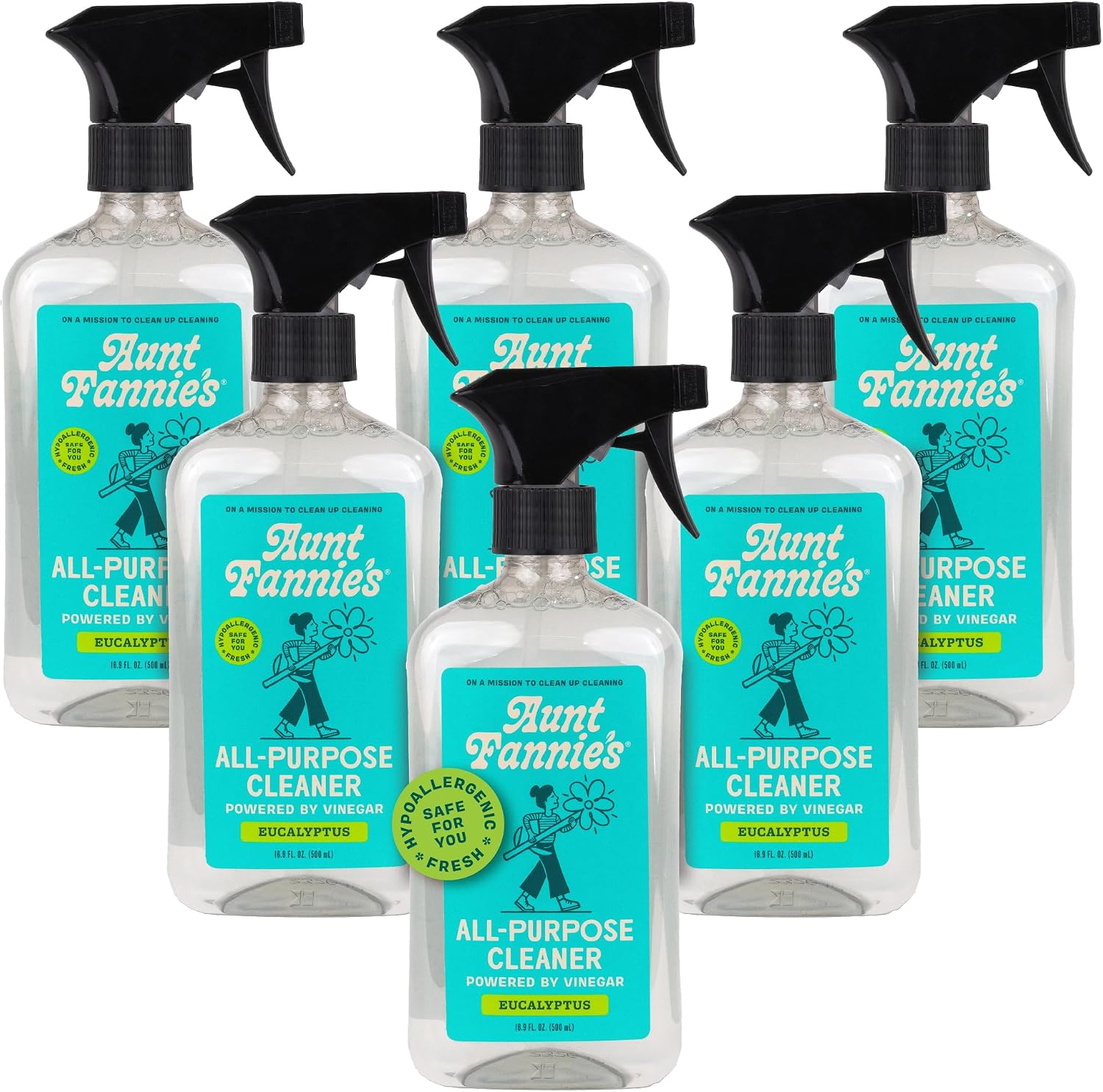 Aunt Fannie's All Purpose Vinegar Cleaner Spray, Lavender, Pack of 1 | Cuts Grease & Grime, No Harsh Residue, Safe for Kitchens Bathrooms Windows Counters & Sealed Areas, Kid and Pet Safe