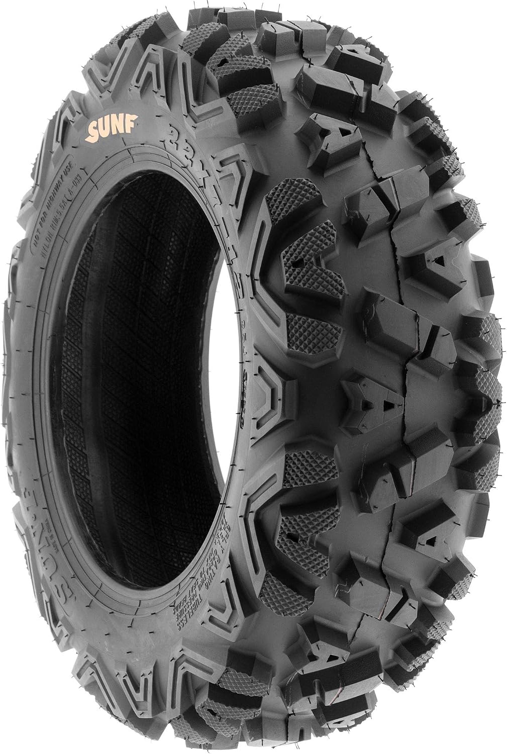 SunF ATV Tires 25x10-12 UTV Tire 25x10x12 All Terrain Off-Road Mud Tires, 6 Ply Tubeless