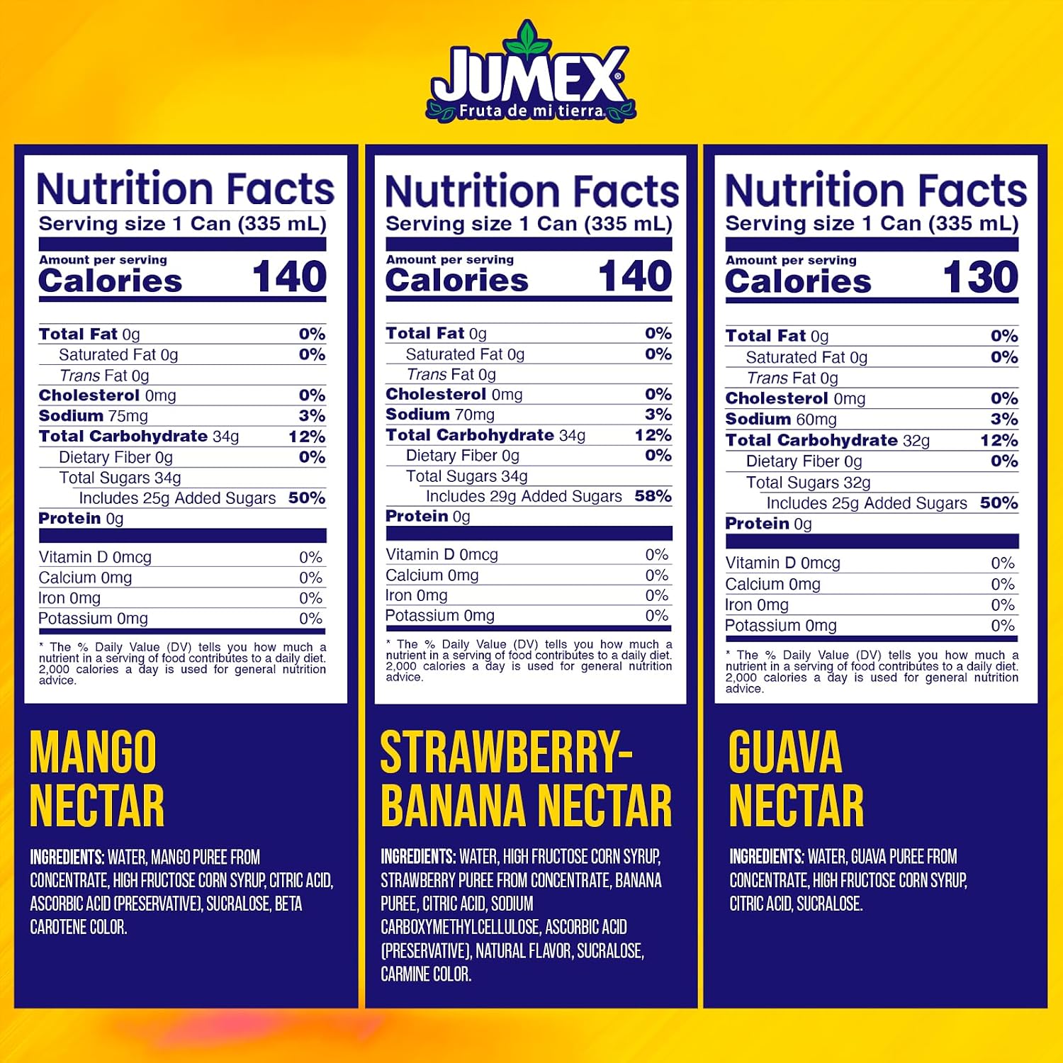 Jumex Mango Nectar Juice & Peach Nectar - Made with Fresh Fruit Puree - Tropical Fruit Juice Concentrate for Smoothie Mix, Cocktail Mixers & Kids Beverages - 11.3oz, 12 Pack Canned Drinks
