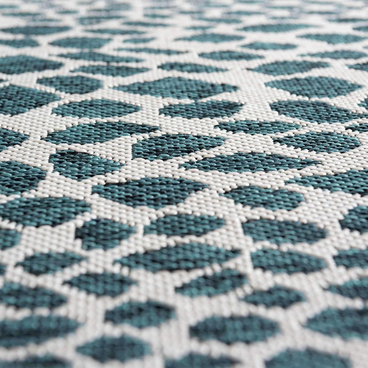 Unique Loom Outdoor Collection Area Rug - Cape Town (9' x 12' Rectangle, Blue/Ivory)