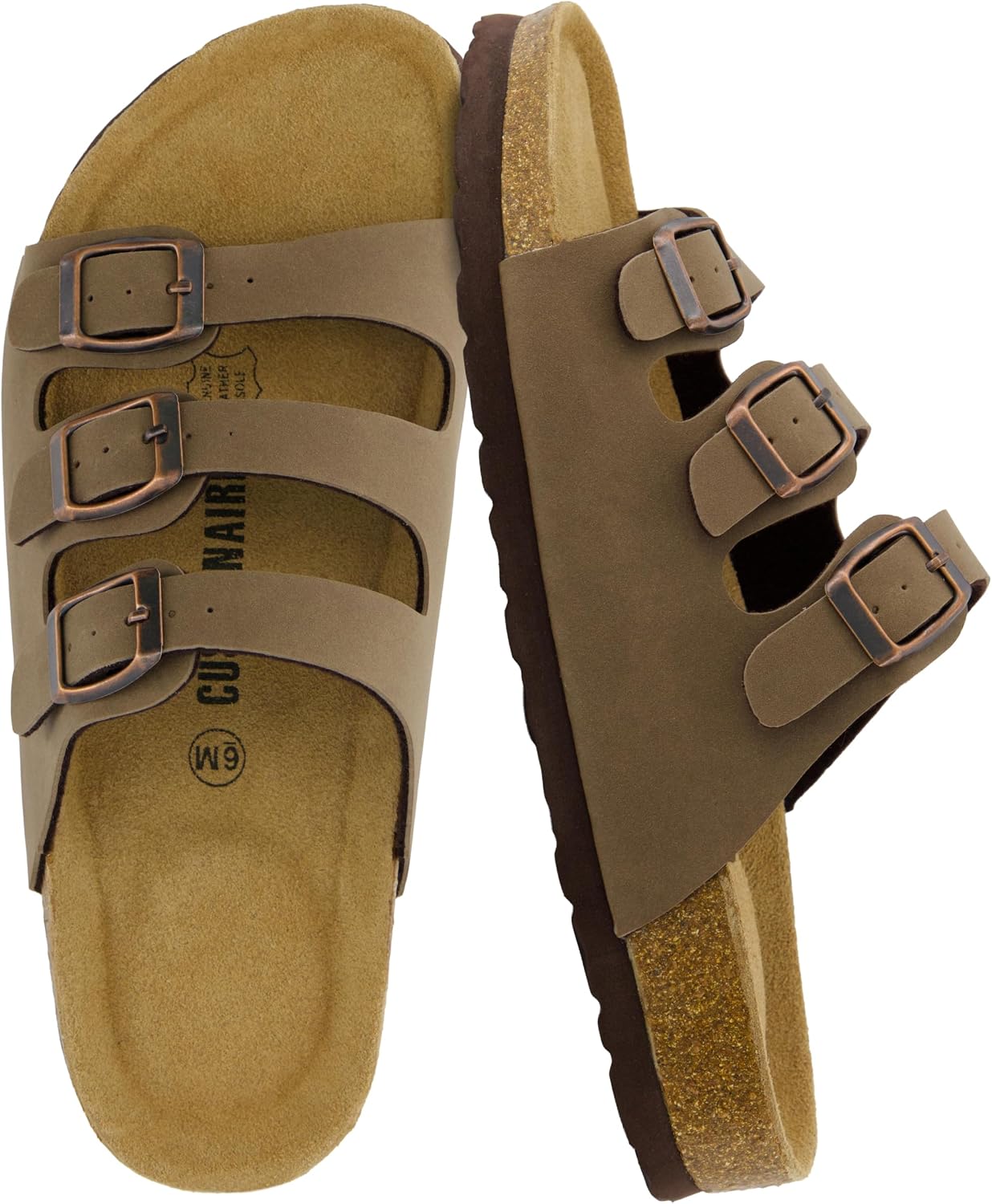 CUSHIONAIRE Women's Lela Cork footbed Sandal with +Comfort