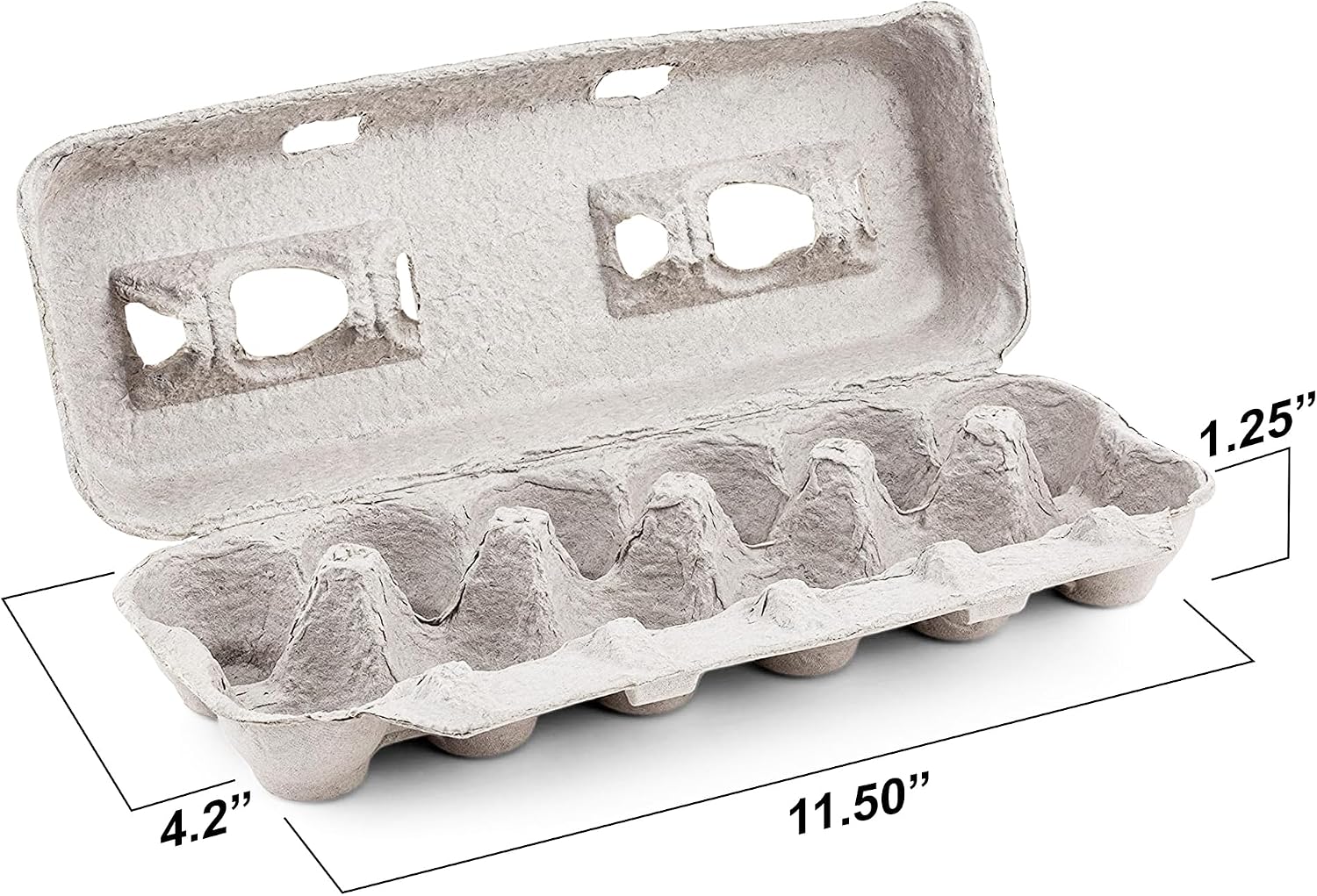 MT Products Blank Natural Pulp Egg Cartons Holds Up to Twelve Eggs 11.50" x 4.2" x 1.25" - Perfect for Chicken Farm (Pack of 15) - Made in the USA