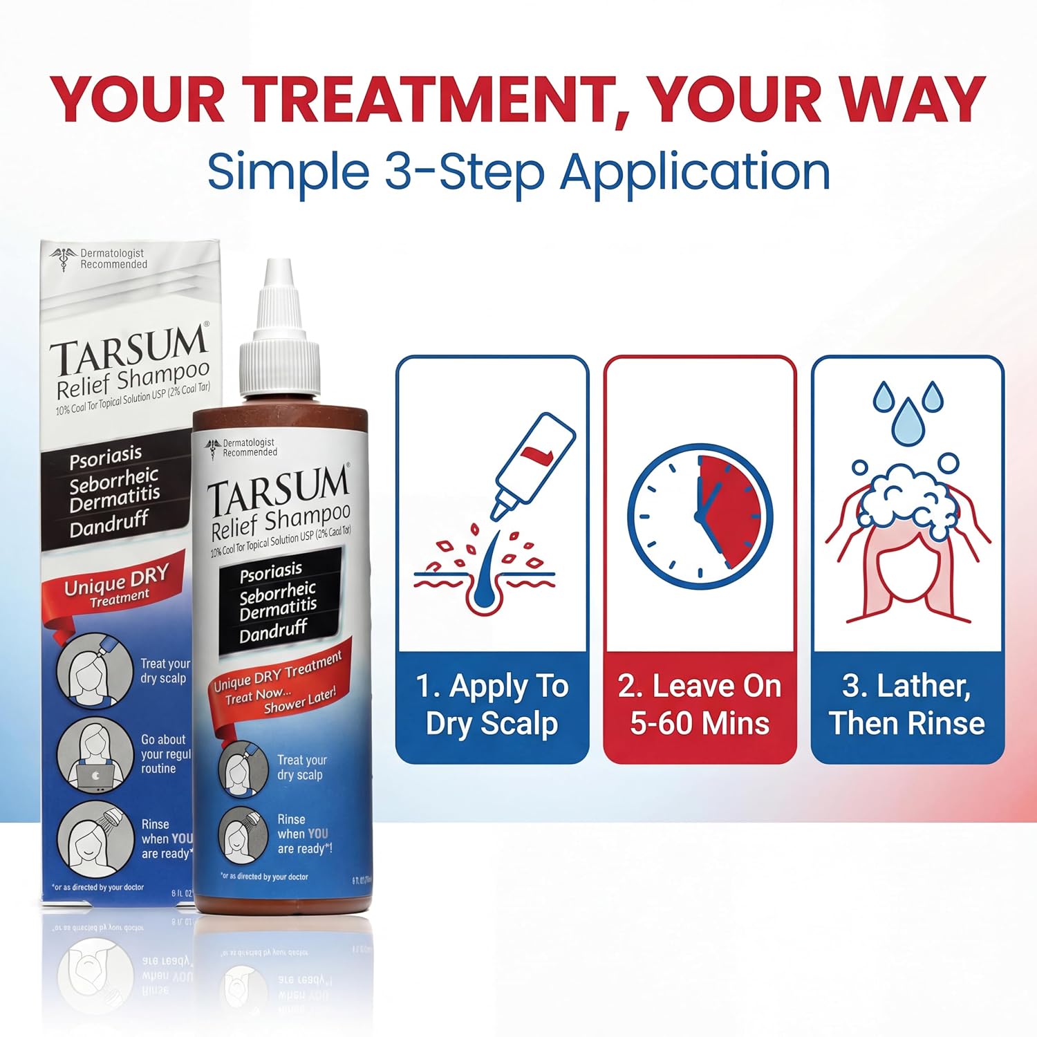 Tarsum Extra Strength Psoriasis Shampoo - Coal Tar Shampoo and Conditioner for Scalp Psoriasis, Seborrheic Dermatitis, Severe Dandruff, & Eczema - Exfoliating Relief for Flaky, & Itchy Scalp (4 oz)