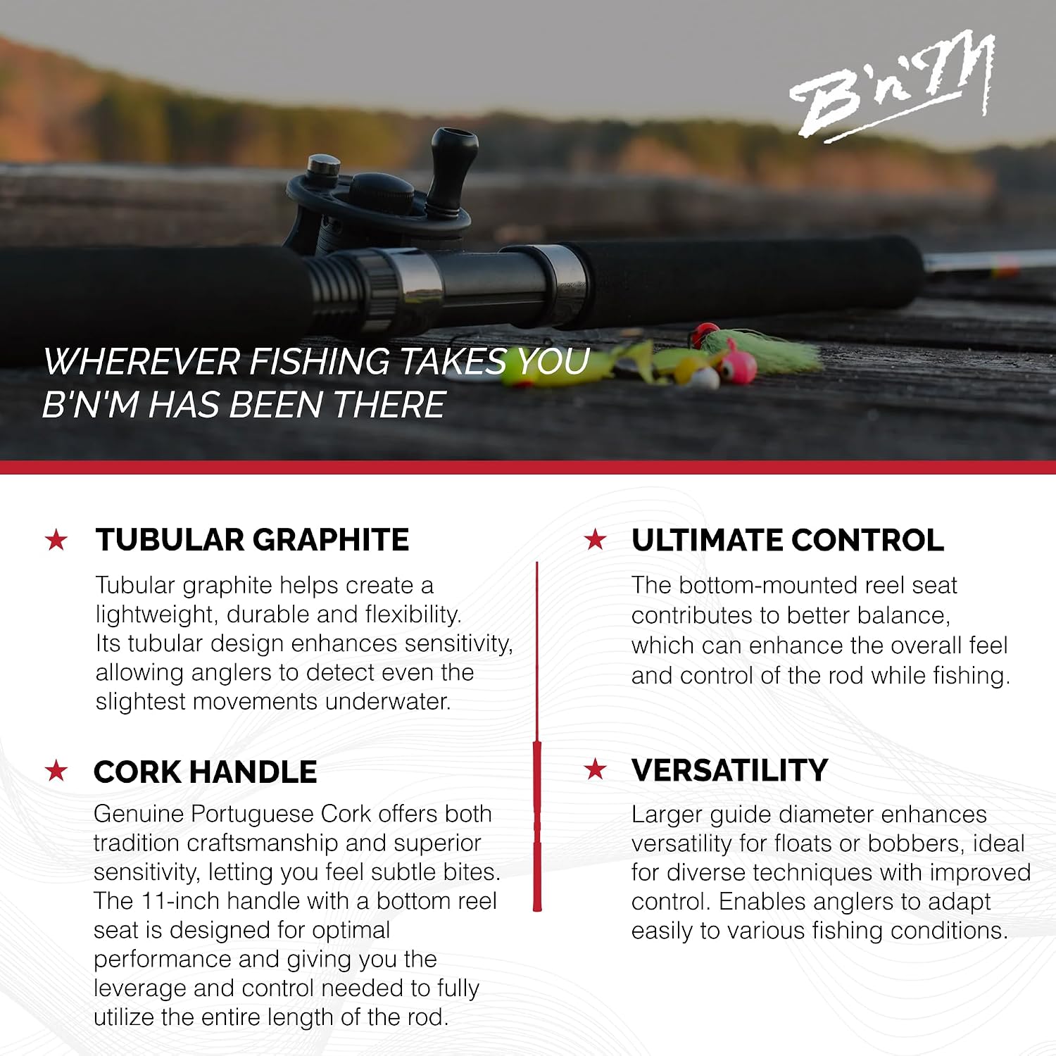 B&M Buck's Custom Crappie Rod 12' 2pc Spinning Rod