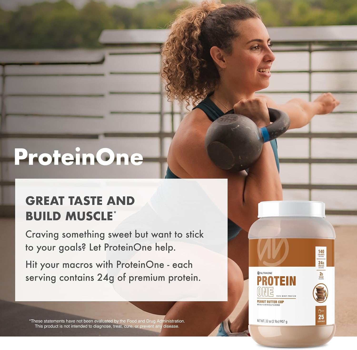 NutraOne ProteinOne Whey Protein Promote Recovery and Build Muscle with a Protein Shake Powder for Men & Women (Chocolate PB Cup, 5 LB)