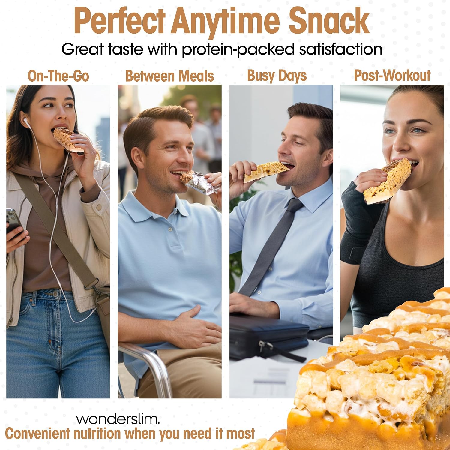 Wonderslim High Fiber Protein Bars, Low Calorie Snack – Fluffy Nutter, 7ct | 15g Protein, 7g Fiber – Gluten-Free, Low Sugar, Protein Snack Bars for Hunger & Craving Control, Weight Management Support