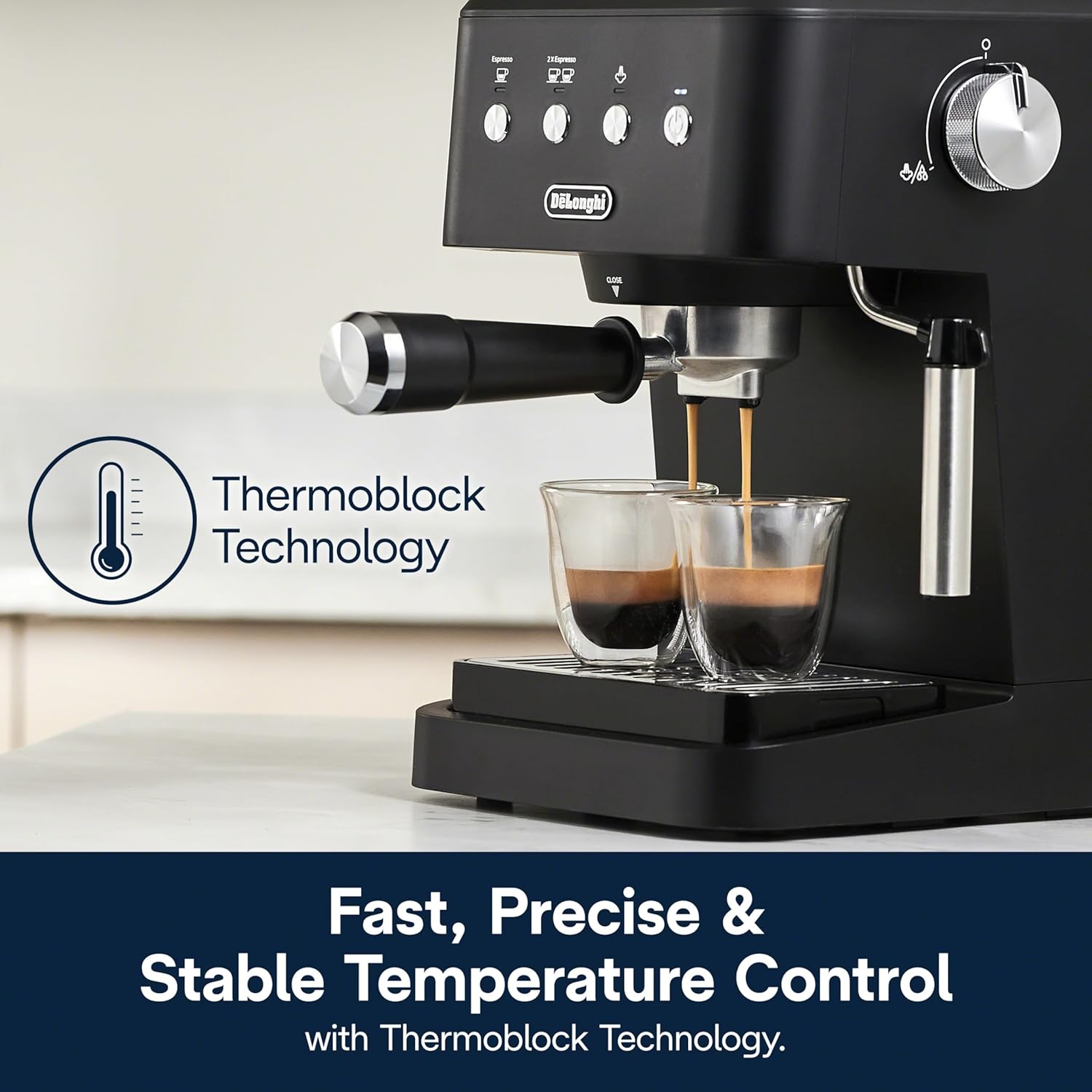 De'Longhi Stilosa Compact Manual Espresso Machine, Manual Milk Frother