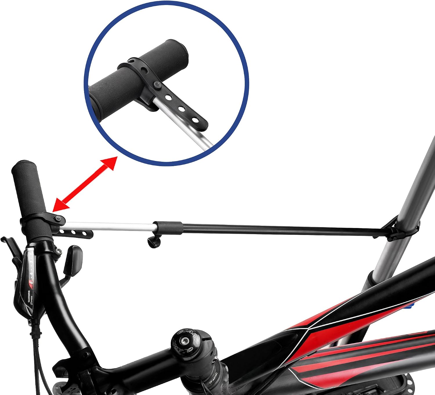 Pro Stand Plus Bike Rack - Heavy-Duty Telescoping Bicycle Stand with Tool Tray, Rotating Clamps, and Adjustable Handlebar Rod by RAD Cycle (Black)
