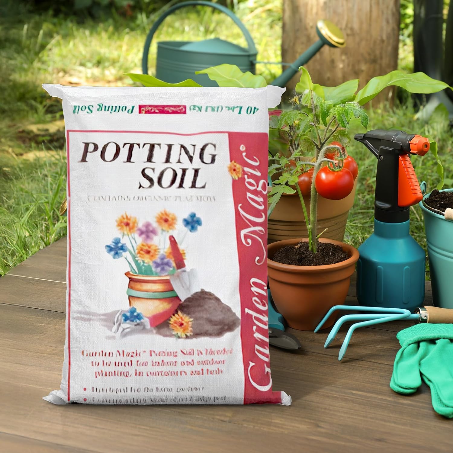 Michigan Peat Garden Magic General Purpose Potting Soil Mix, 40 lb | Moisture Retaining Mix for Indoor and Outdoor Planting, Potting, and Garden Use