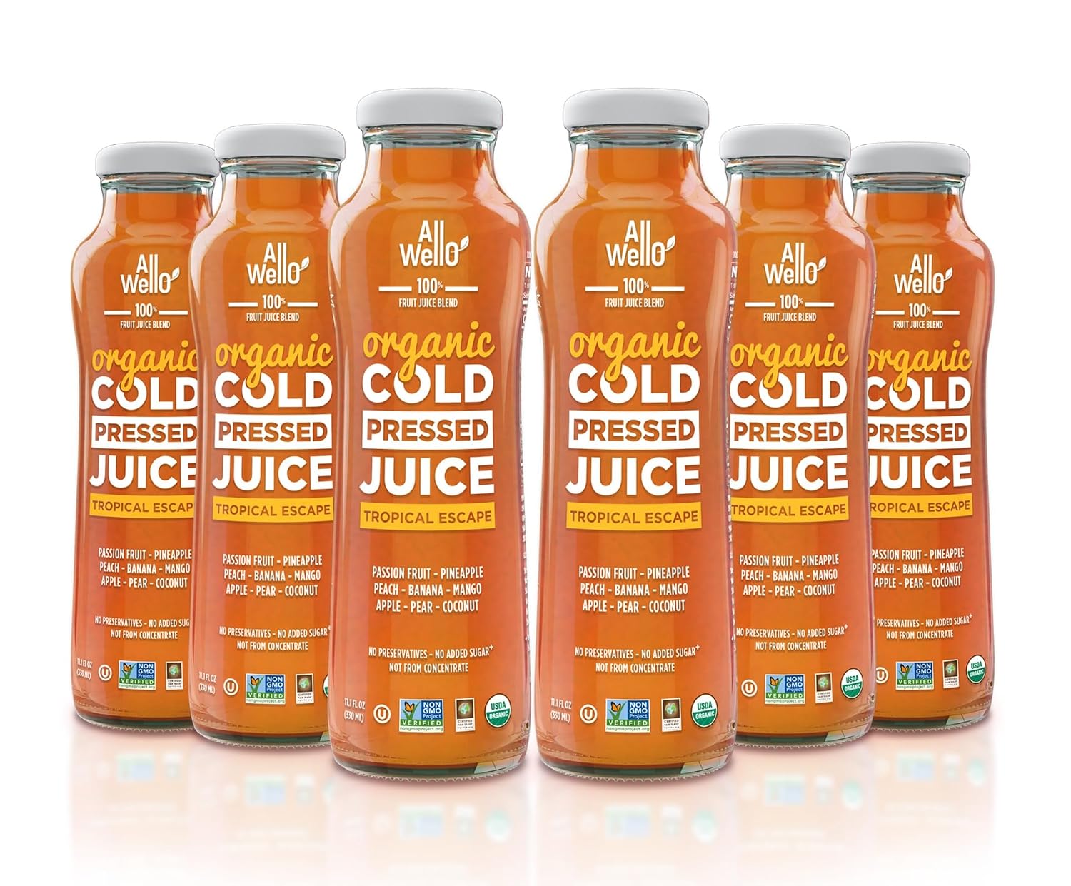 Organic Juice Variety Pack, Cold-Pressed, Non-GMO, 6 Pack
