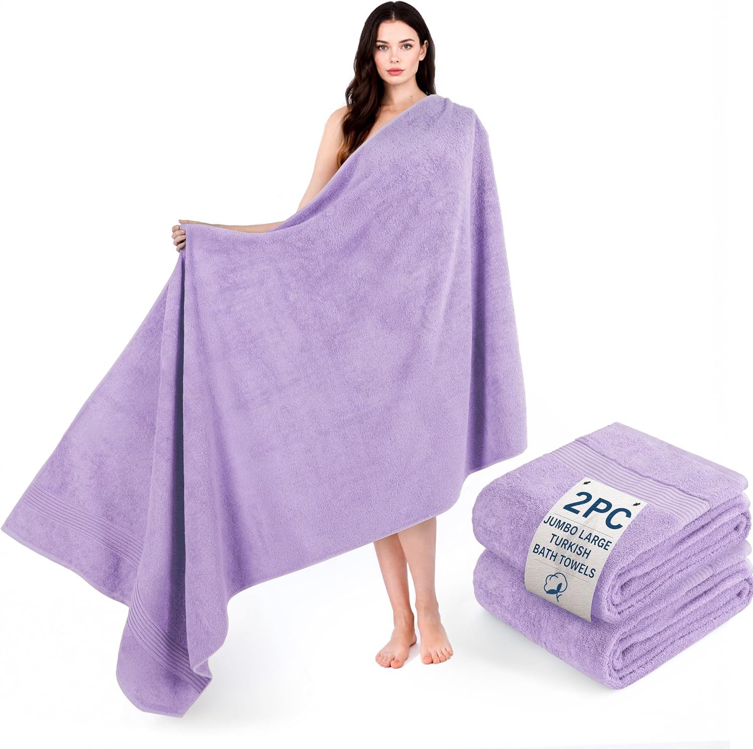 Cotton Paradise Towel Set of 6, 2 Bath Towels, 2 Hand Towels and 2 Washcloths Towels for Bathroom Sets, Smoke Gray