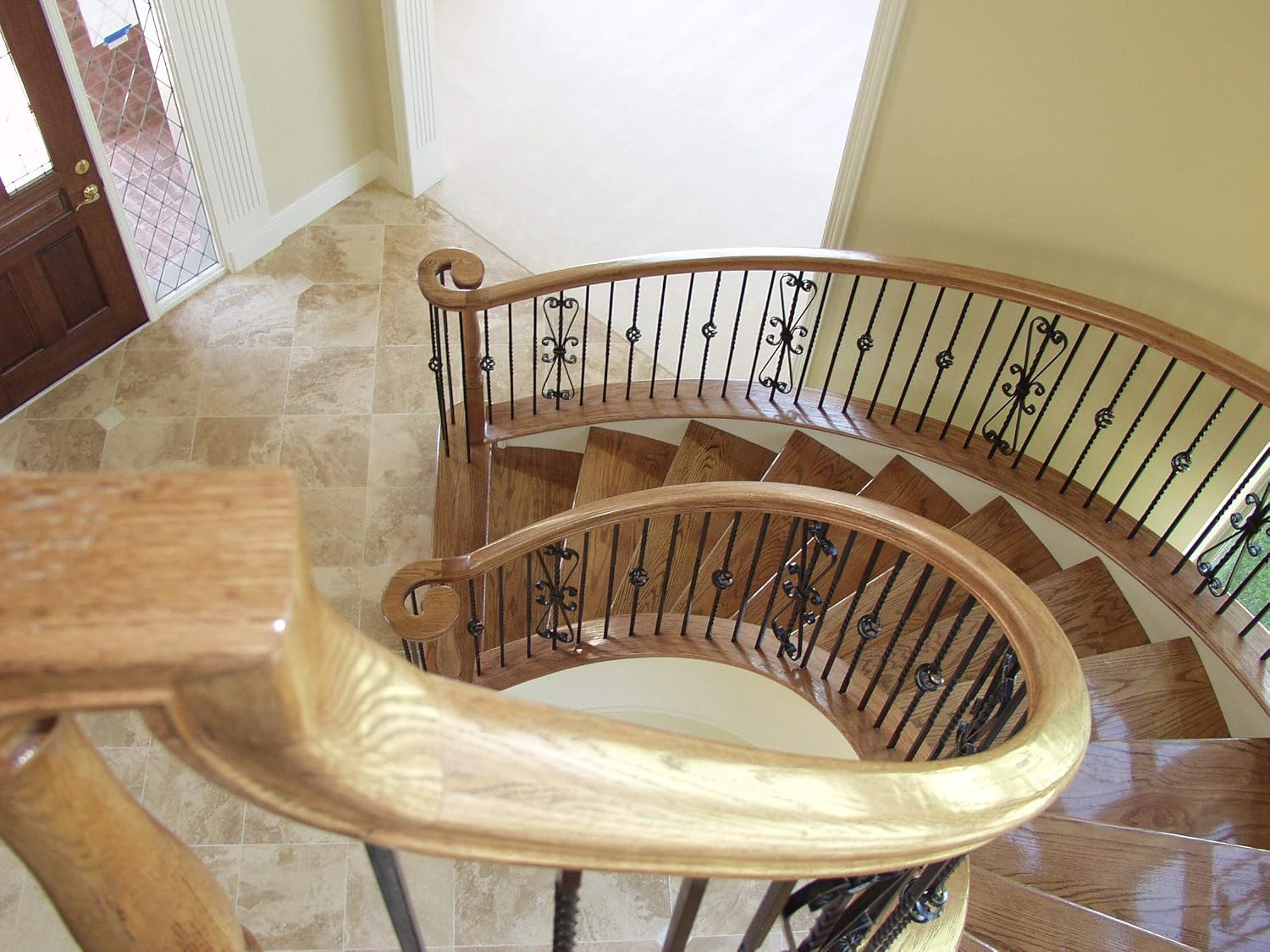 Red Oak 6010-8E 2-1/4 inch Width x 2-3/8 inch Tall Traditional Style Straight Wood Handrail for Stair Remodeling 8 feet Long