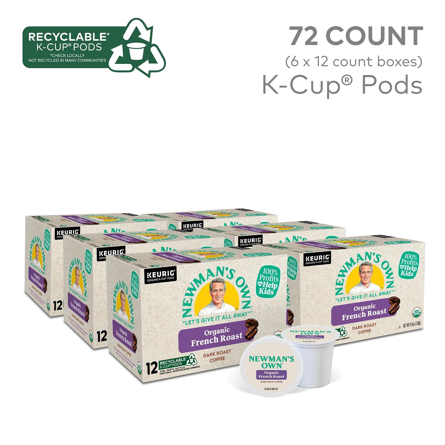 Newman's Own Organics Special Blend Keurig Single-Serve K-Cup Pods, Medium Roast Coffee, 96 Count