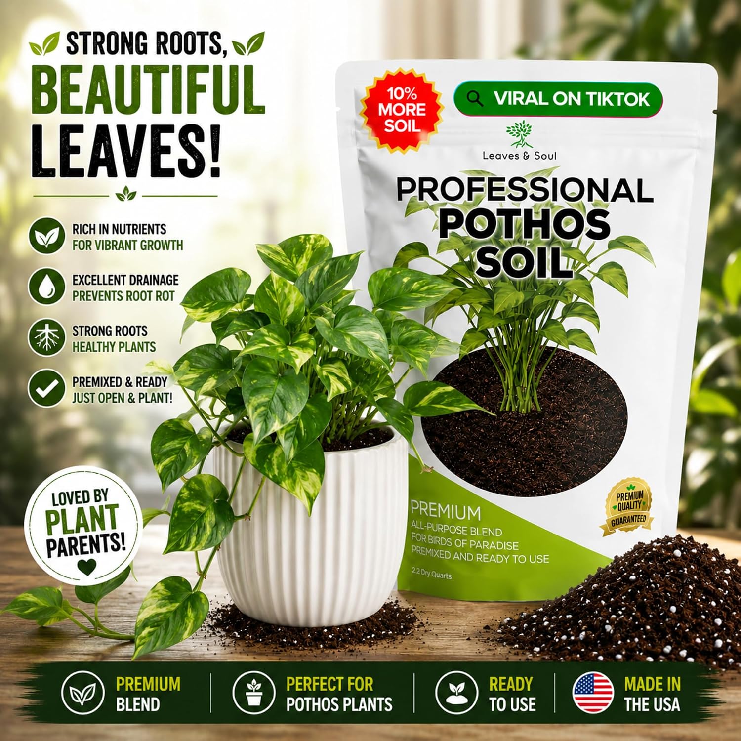 Professional Bonsai Soil Mix Ready to Use | Large 2.2 Quarts, Premium Potting Soil for Bonsai Trees
