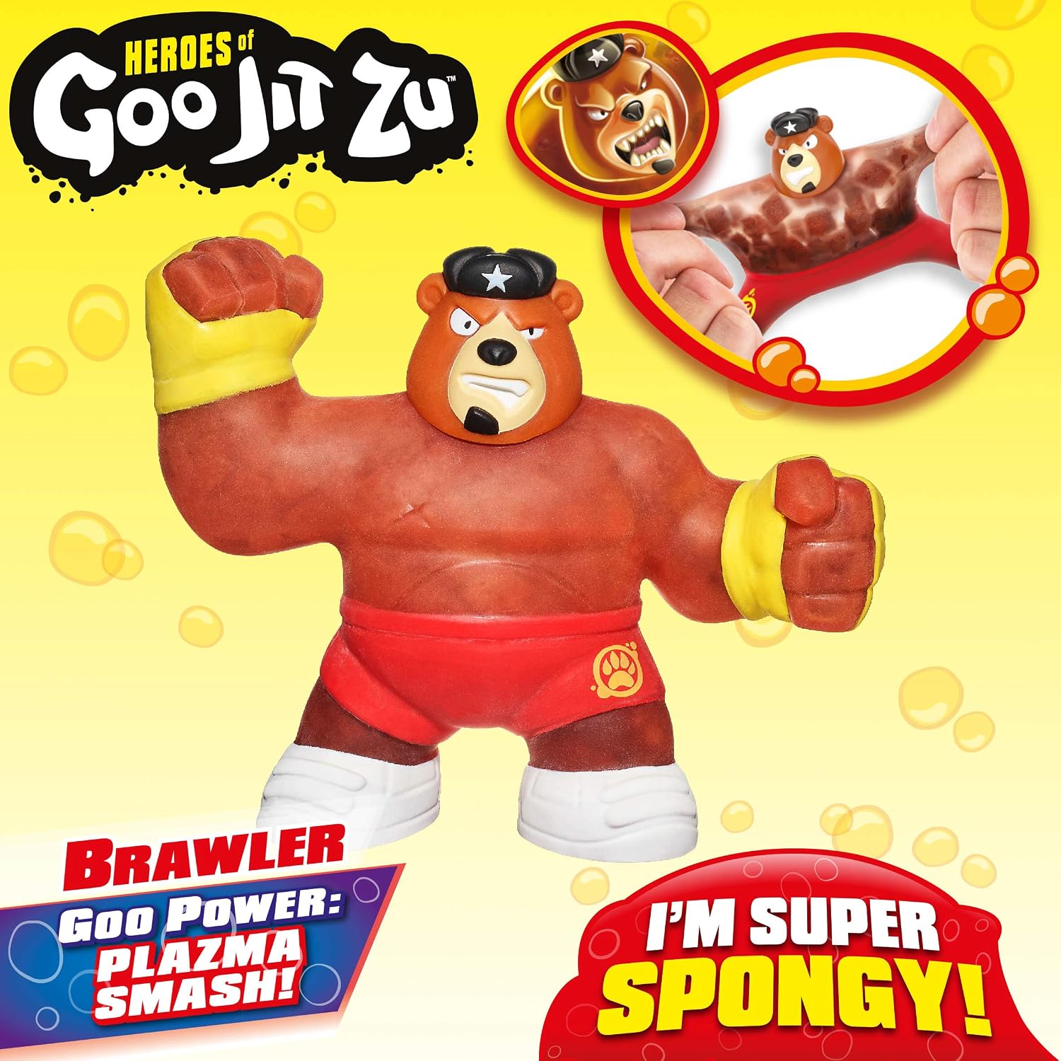 Heroes of Goo Jit Zu - Single Spongy Bear Action Figure, Brawler, Multicolor (41031)