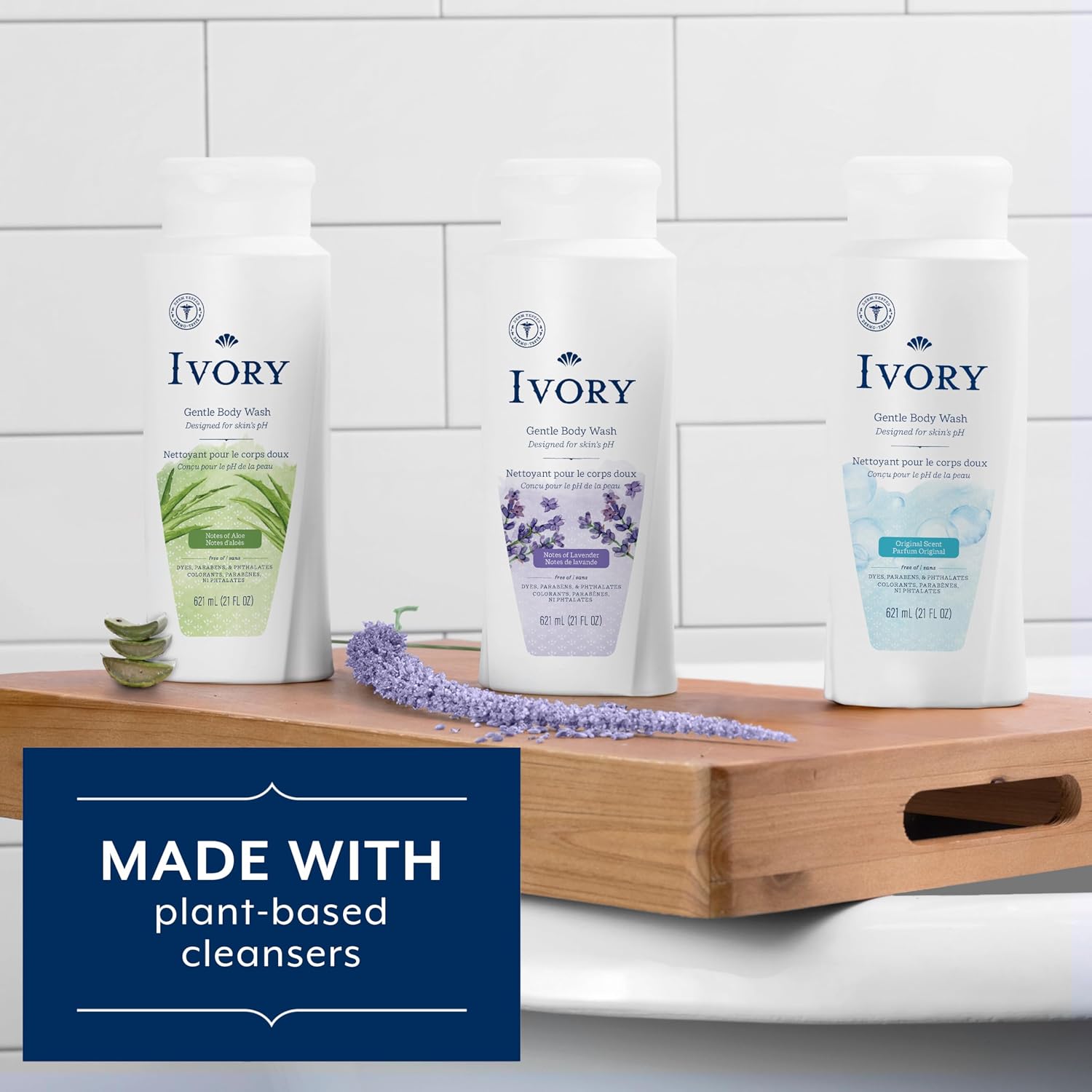 Ivory Body Wash, Designed for the Whole Family, Gentle Formula, Free of Dyes Heavy Perfumes Parabens Phthalates & Silicones, Original Scent, 21 oz (Pack of 2)