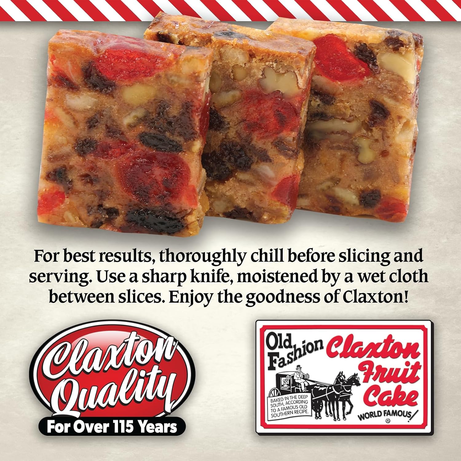 Claxton Fruit Cake – 5-1 lb Regular Recipe Loaves | Individually Wrapped | Packaged in Signature Red-and-White Gift Carton | Old-Fashioned Holiday Fruitcake Since 1910 | 5 Pack