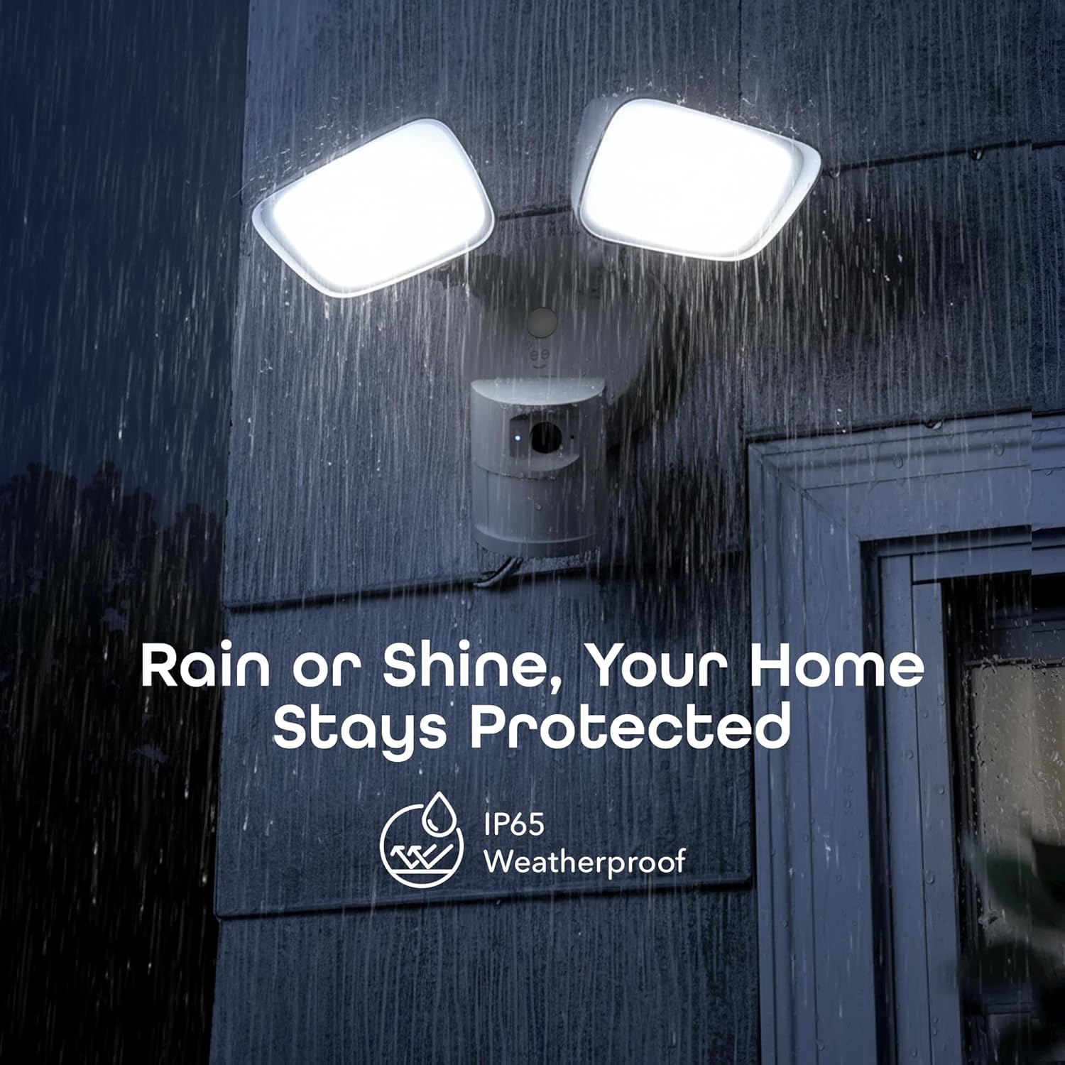 Geeni Lighthawk Smart Floodlight Camera, 3MP Ultra-HD Video, 1800 Lumens | Motion-activated light, two-way audio, built-in siren, hardwired outdoor