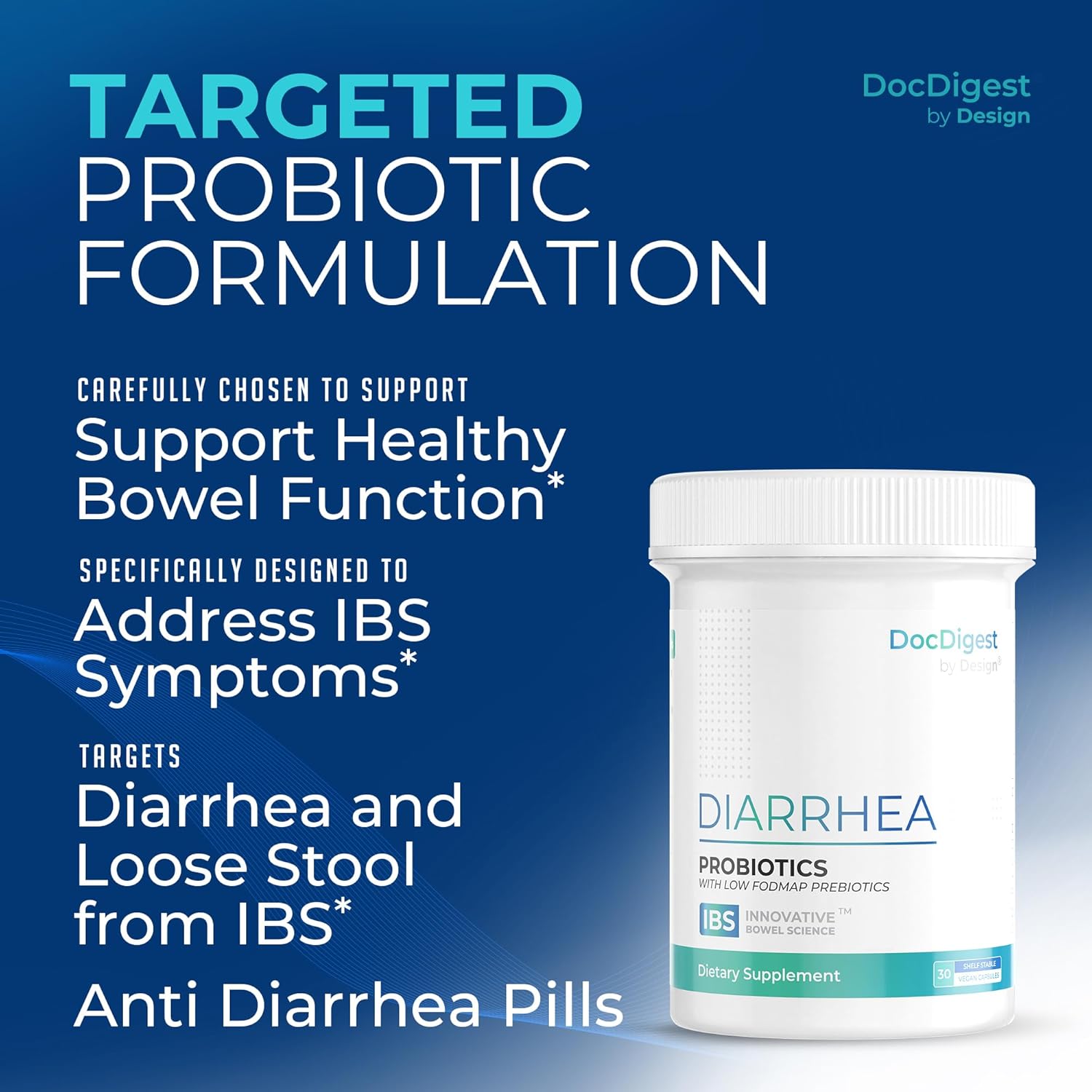 IBS Anti Diarrhea Probiotic for Diarrhea Relief and IBS-D - Clinically Studied Antidiarrheal Pills for Long-Term Comfort - Diarrhea Medication for