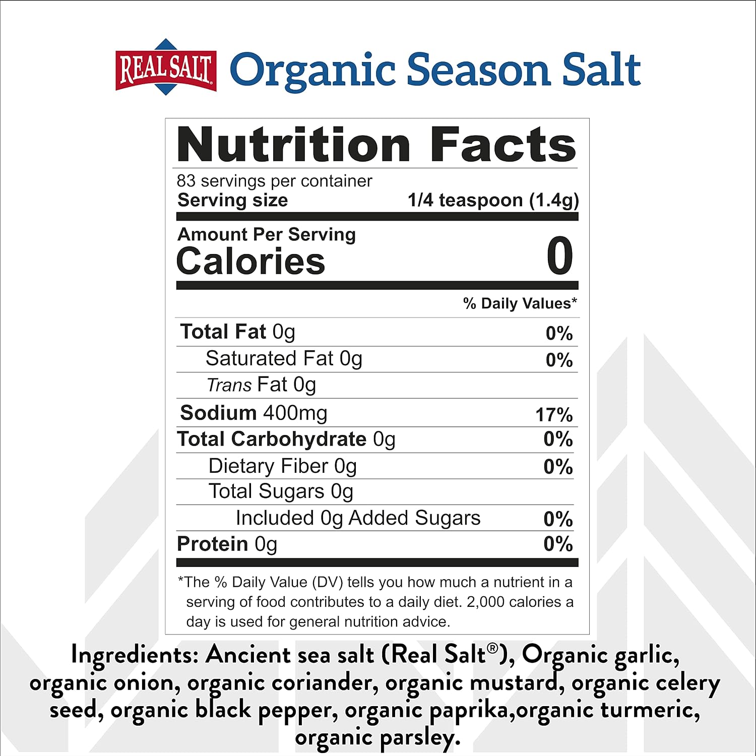 Redmond - Real Salt Seasoning, Natural Unrefined Gluten Free 8.25 Ounce
