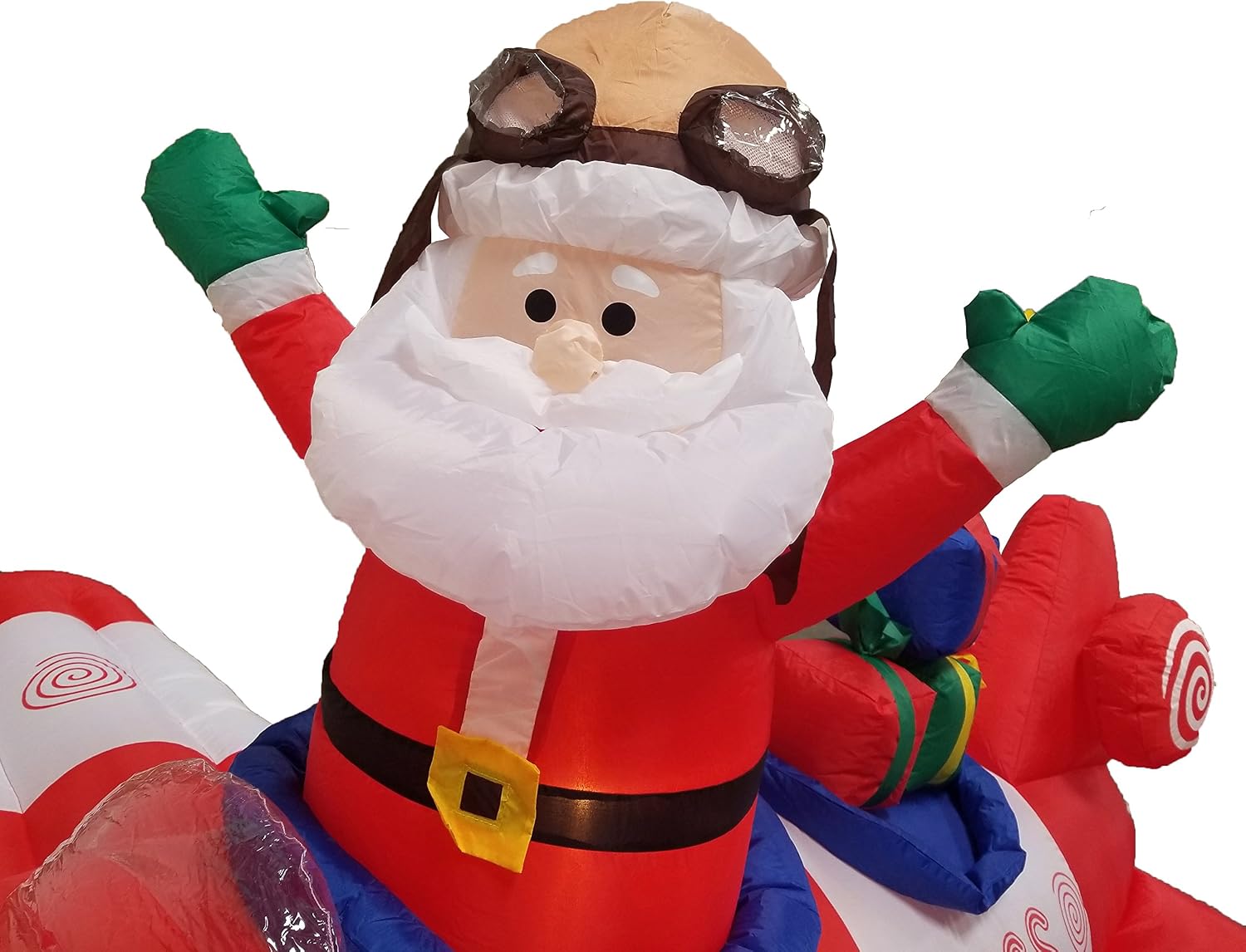 8 FT Animated Christmas Inflatable Santa Claus Flying Airplane | Outdoor Yard Blow Up Decoration, Bright LED Lights, Built-in Blower
