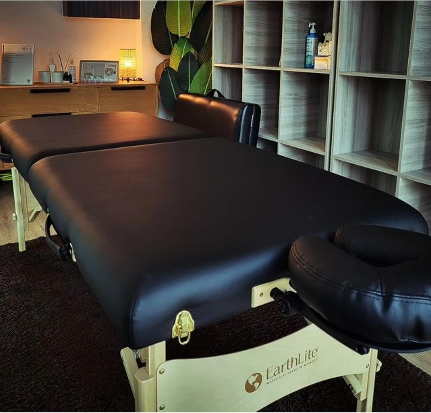 EarthLite Harmony DX Portable Massage Table Package, Includes Table + Face Cradle + Carrying Case, 30" x 73, Black